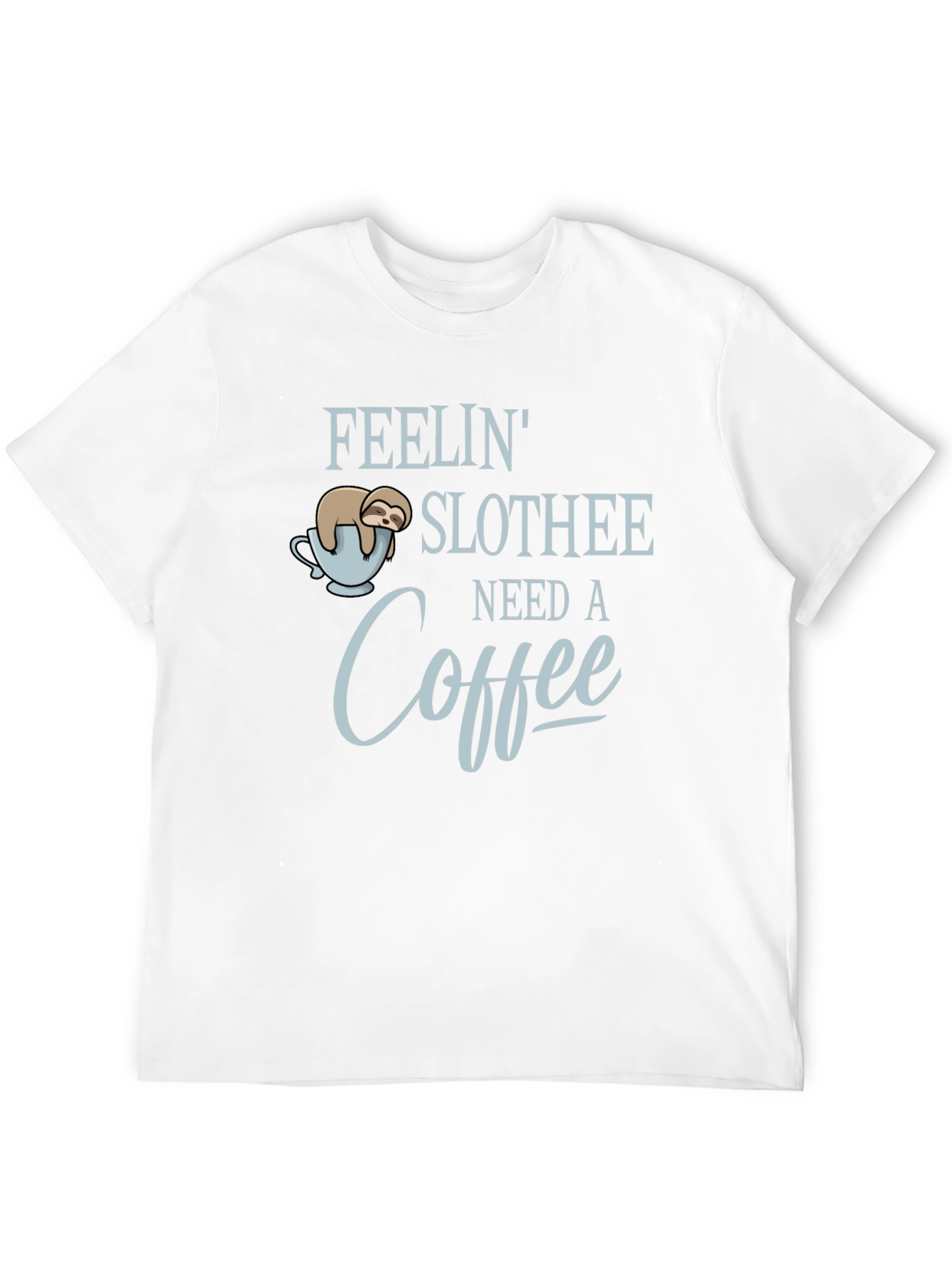 Black Feelin' Slothee Need A Coffee Men's T-Shirt view 12