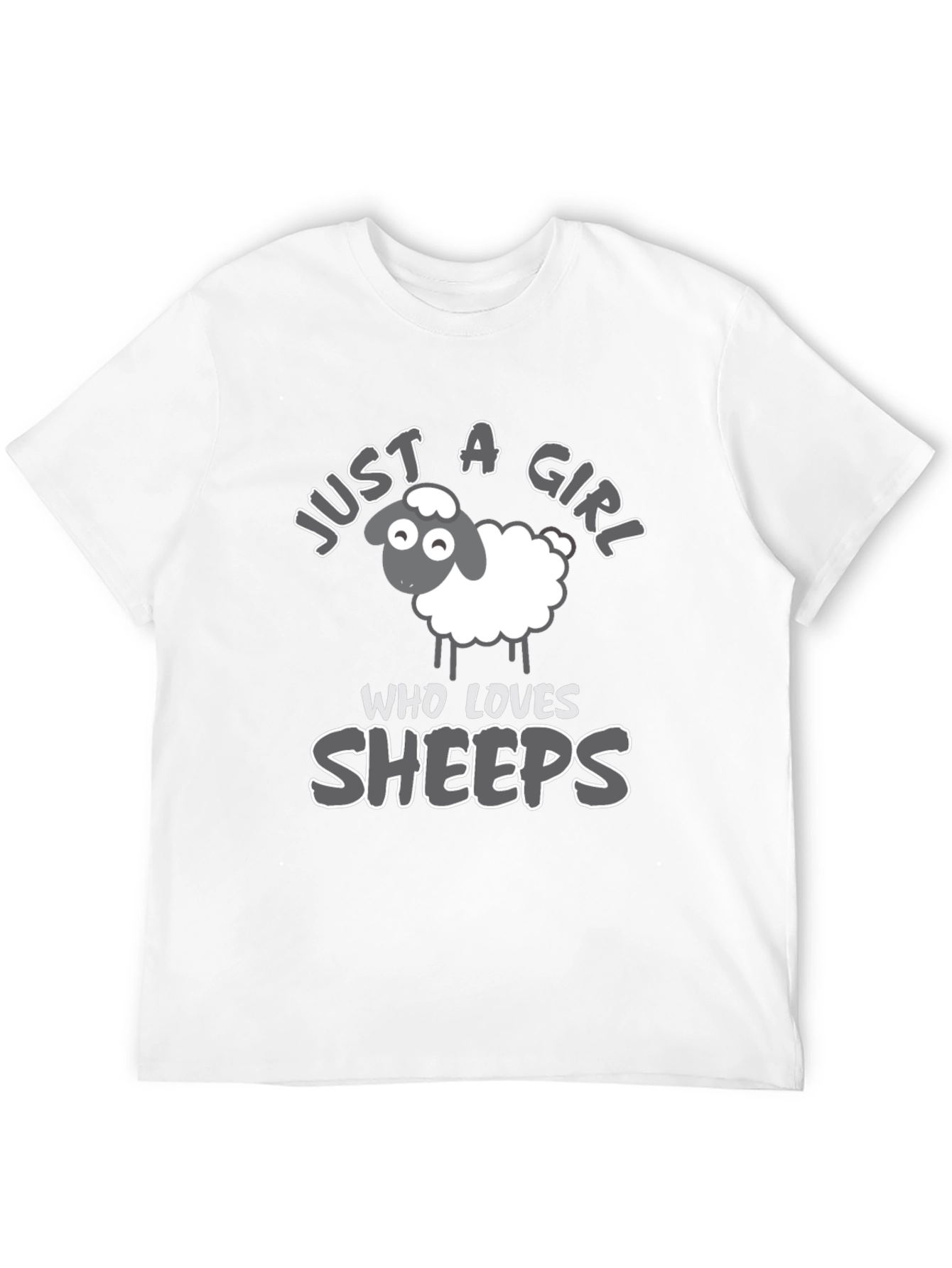 Black Just A Girl Who Loves Sheep T-Shirt view 12