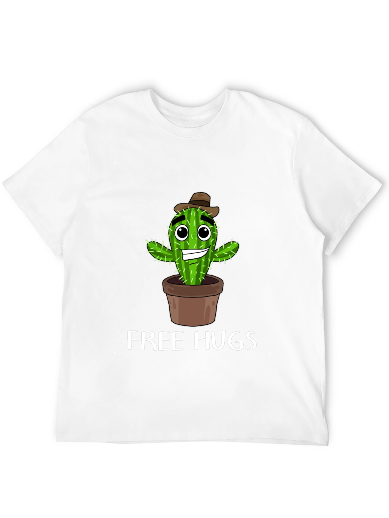 Black Free Hugs Cactus T-Shirt Funny Graphic Tee view 12