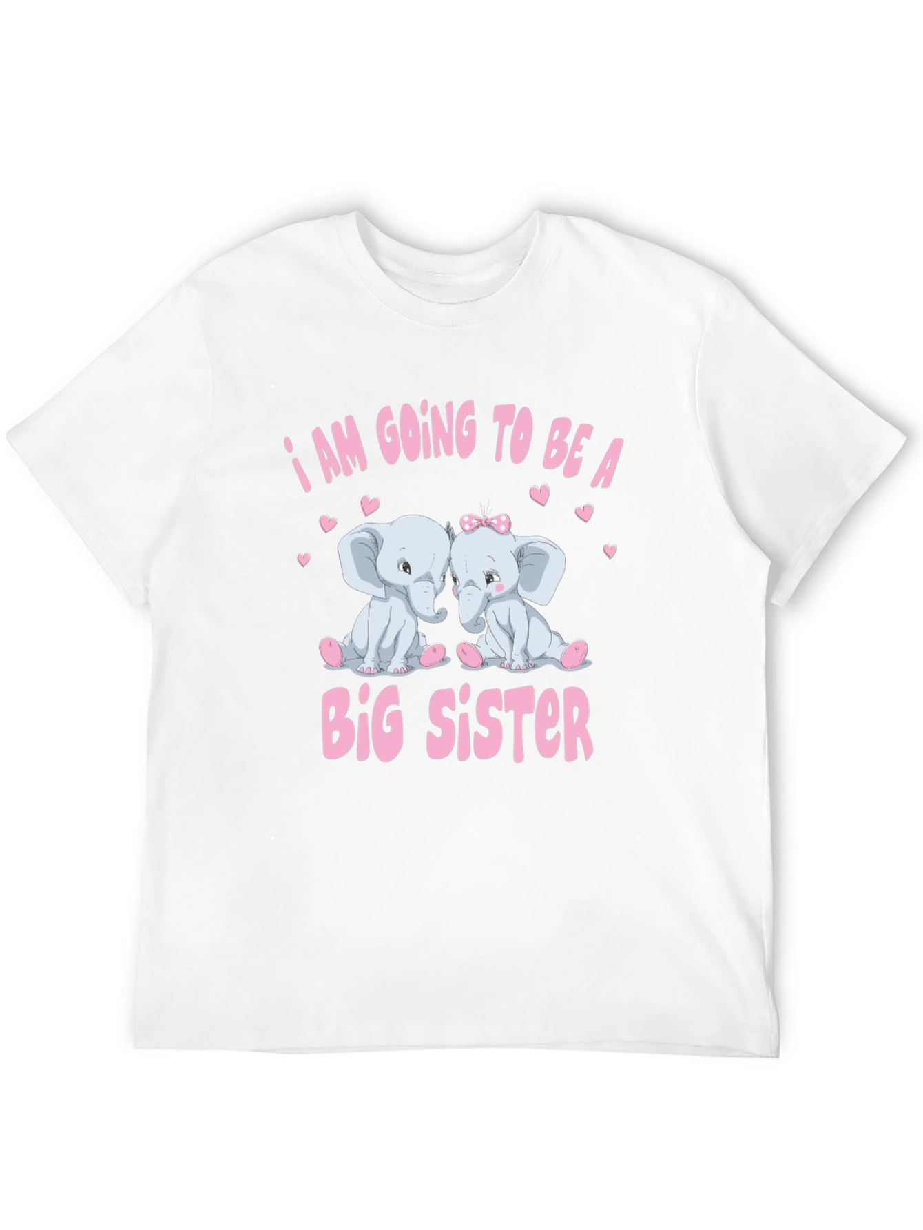 Black I am Going to be a Big Sister Elephant Baby Announcement T-Shirt view 12