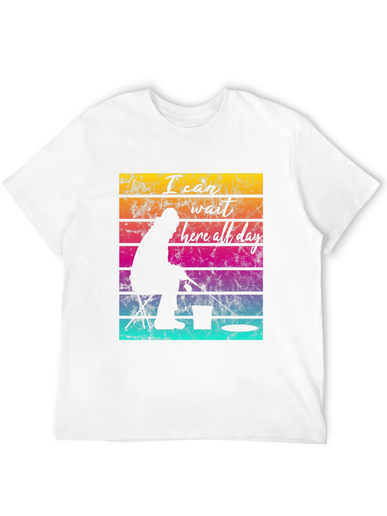 Black Fishing T-Shirt - I Can Wait Here All Day view 12