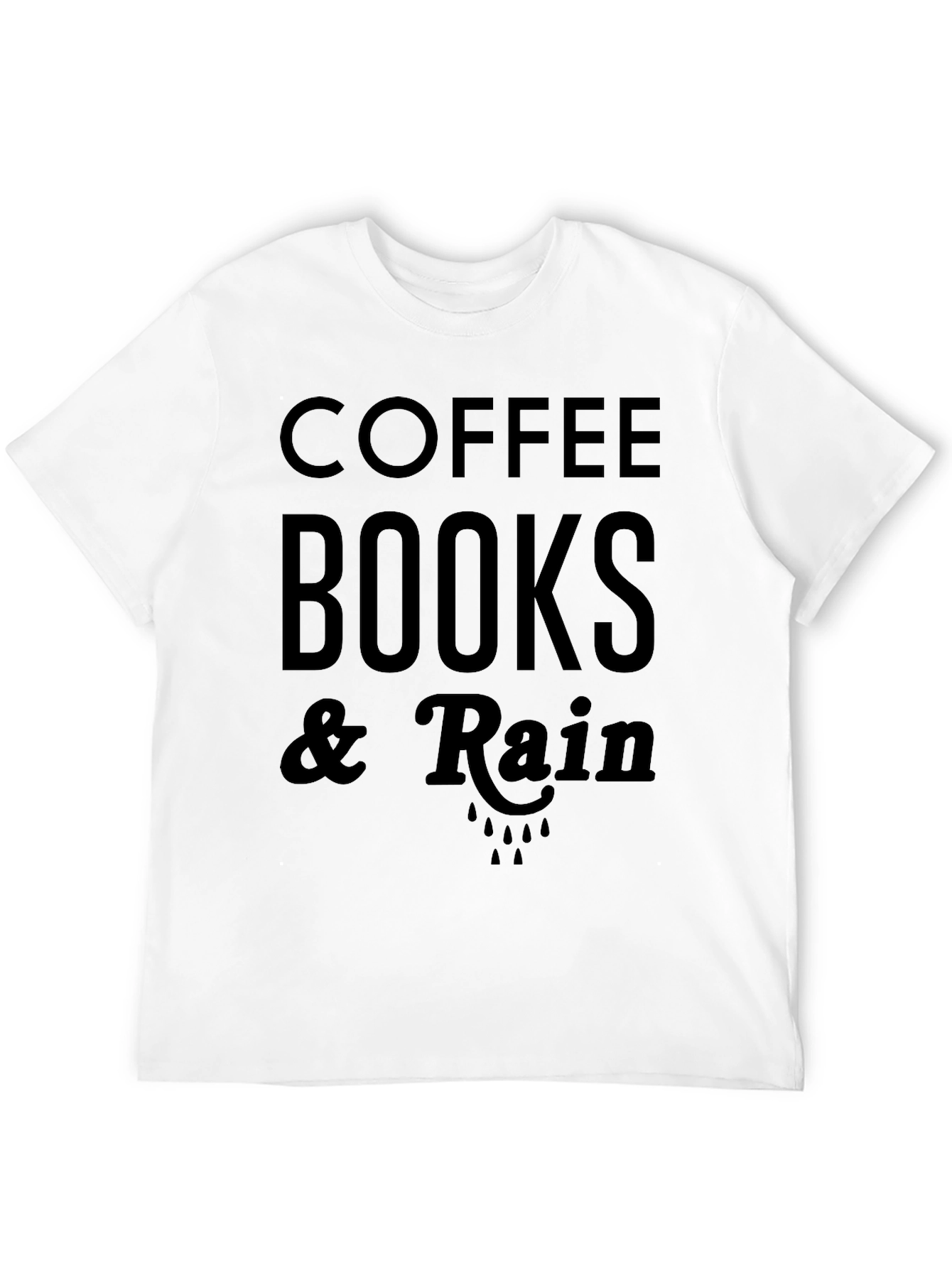 Black Coffee Books & Rain Graphic Tee - Soft Cotton Blend view 12