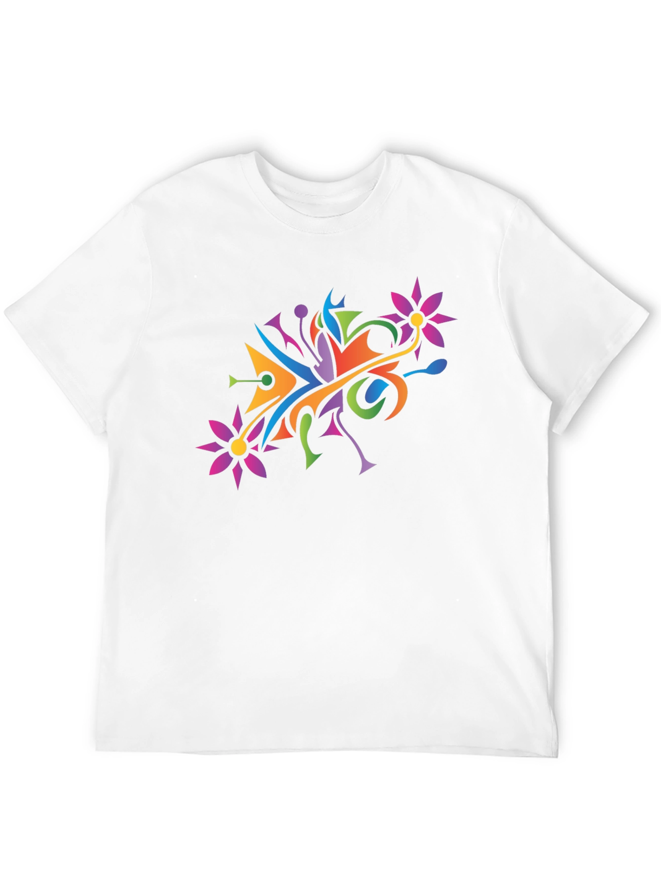 Black Abstract Floral Graphic Print Tee view 12