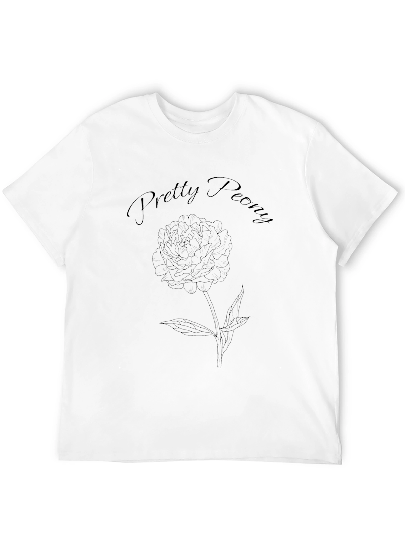 Black Pretty Peony Graphic Tee - Stylish Comfort view 12