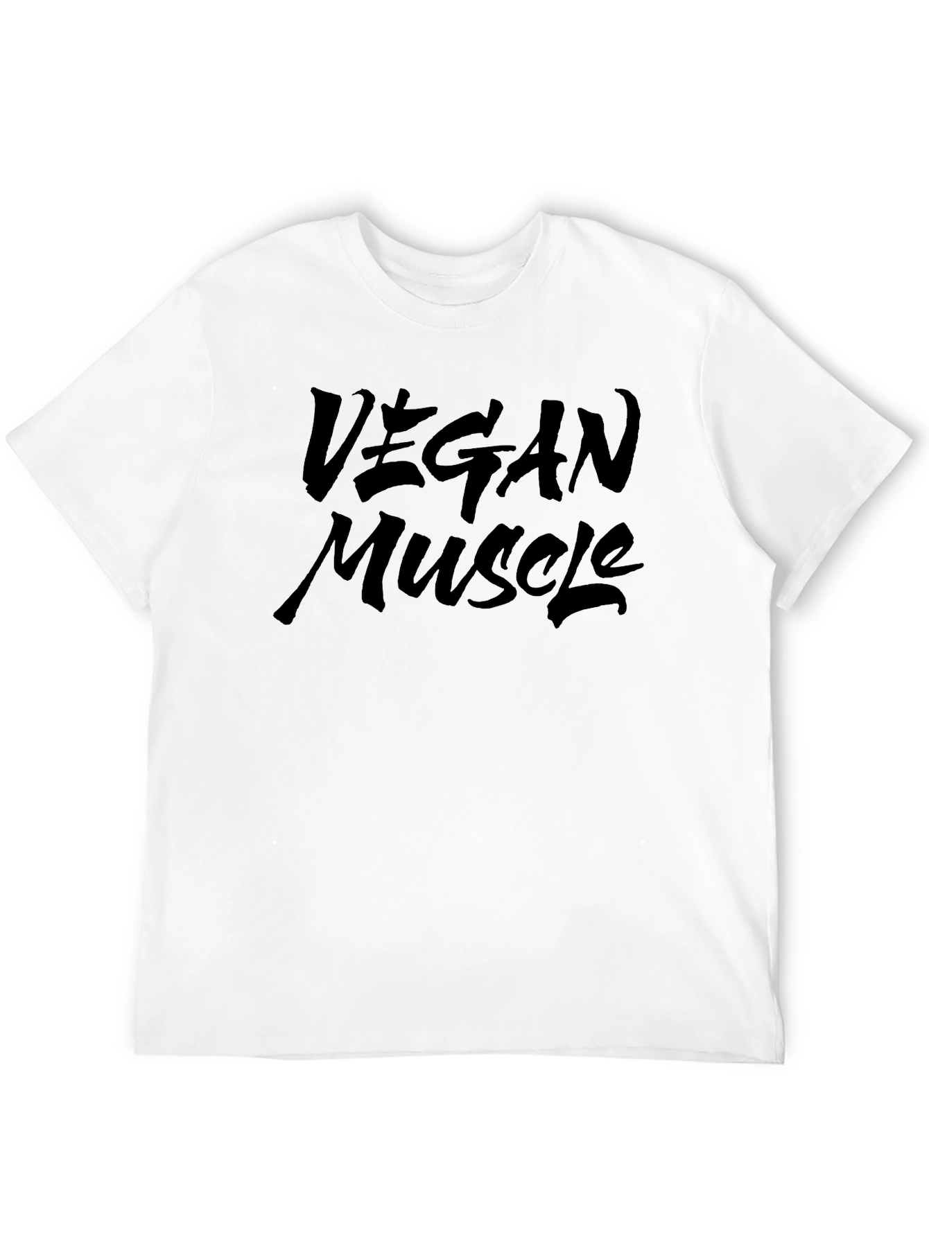 Black Vegan Muscle T-Shirt - Black Crew Neck view 12