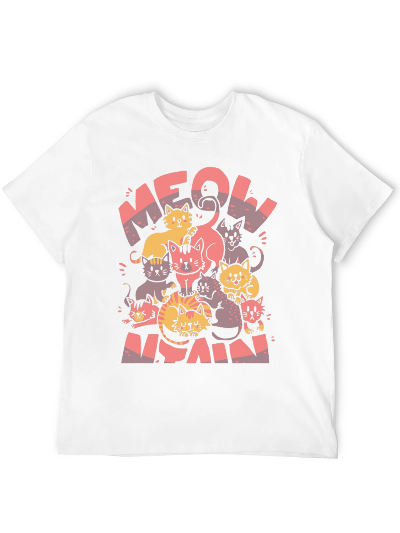 Black Meow Again T-Shirt - Cute Cat Lover Tee view 12