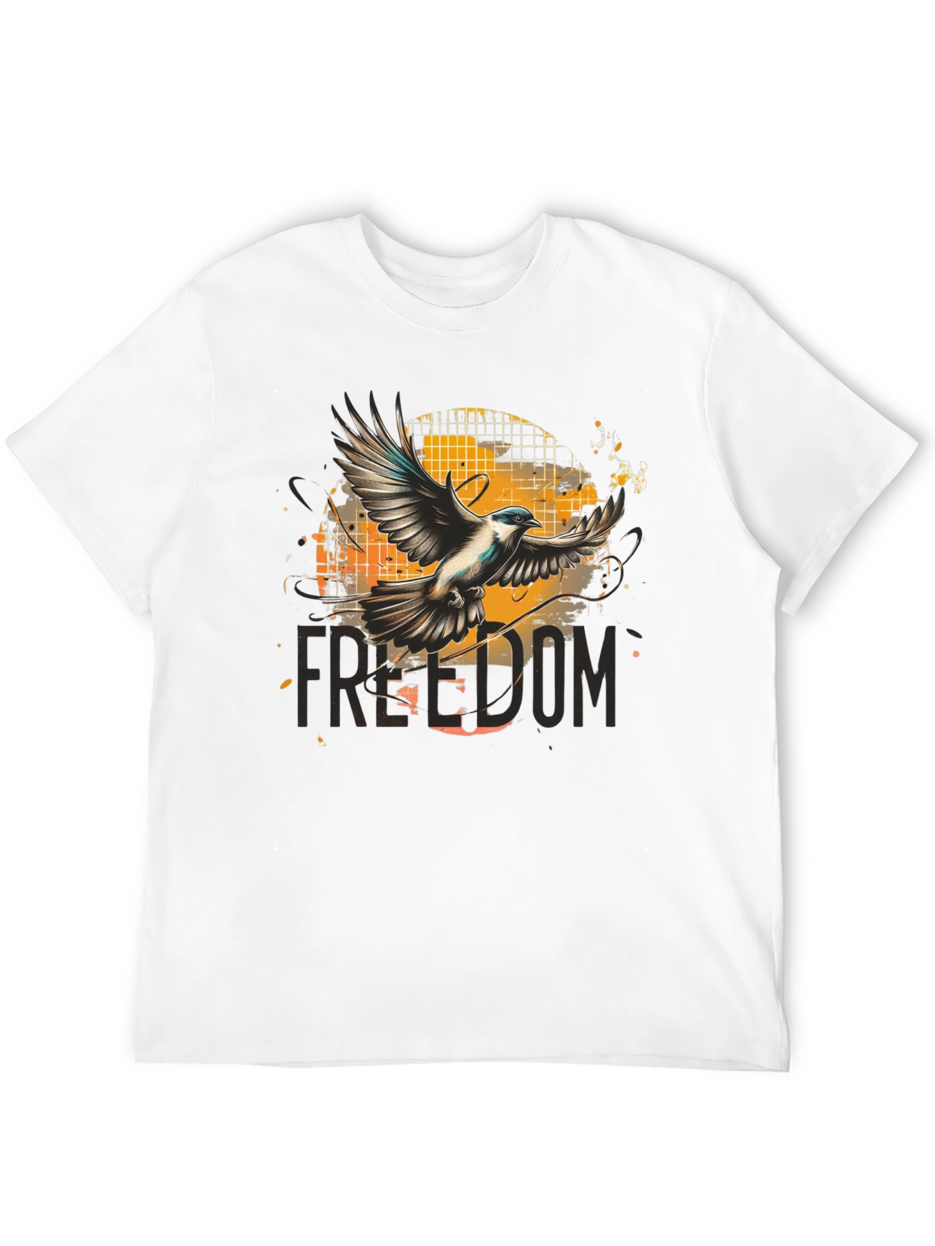 Black Freedom Bird Graphic T-Shirt view 12