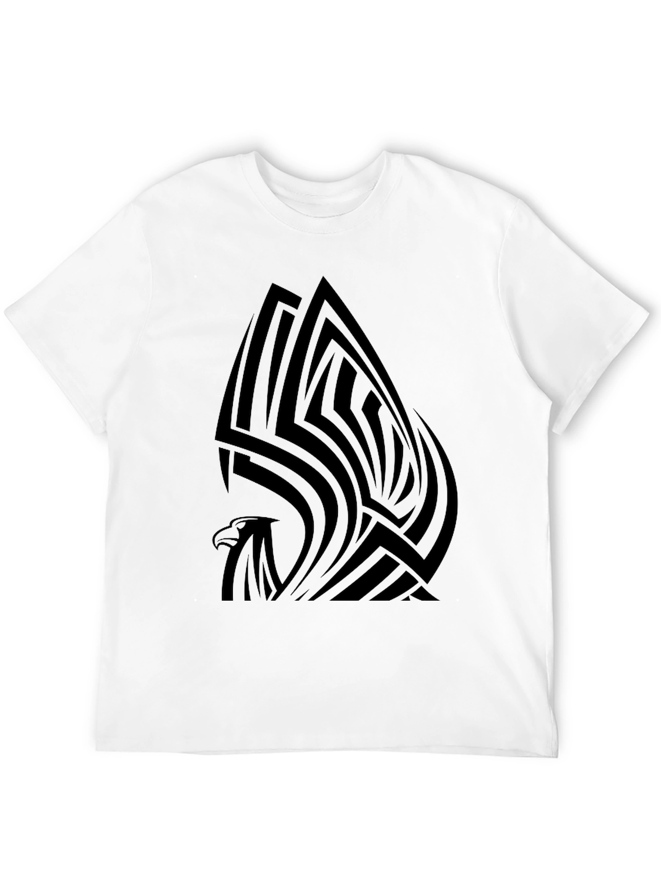 Black Tribal Eagle Graphic Tee - Stylish Men's Black T-Shirt view 12