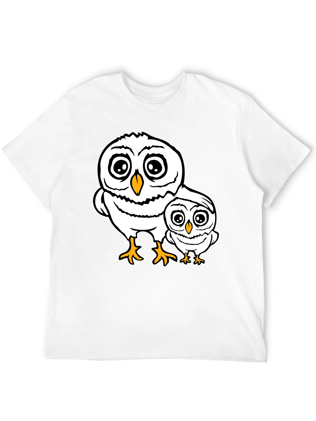 Black Cute Owl Family T-Shirt - Black Cotton Tee view 12