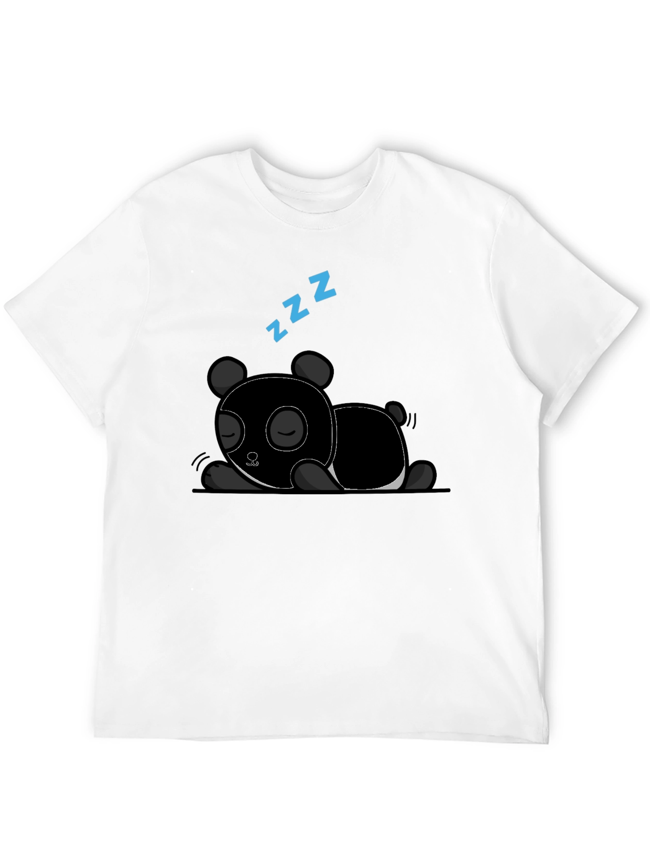Black Sleeping Panda Graphic Tee - Black Cotton T-Shirt view 12
