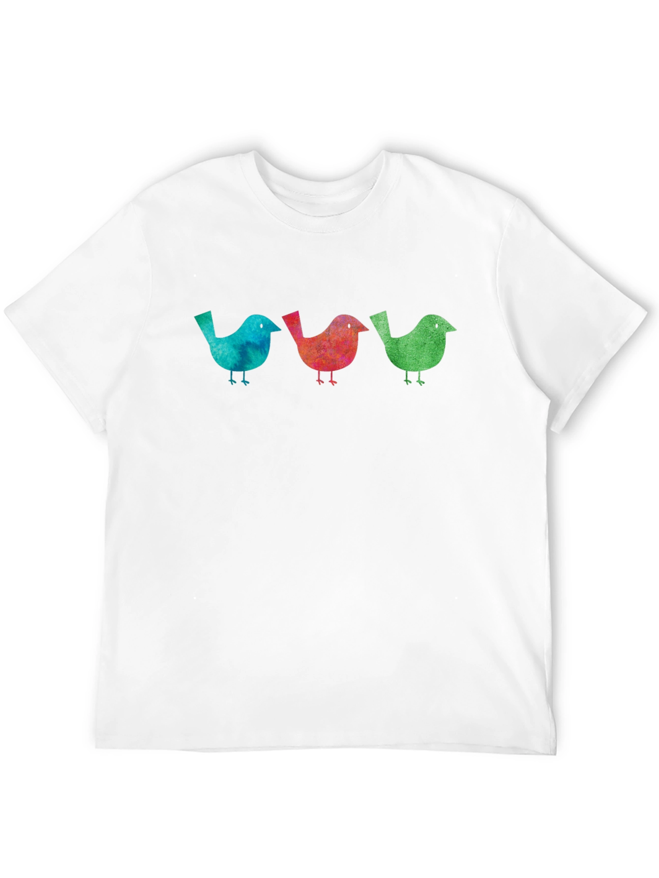 Black Watercolor Bird Trio Graphic Black T-Shirt view 12