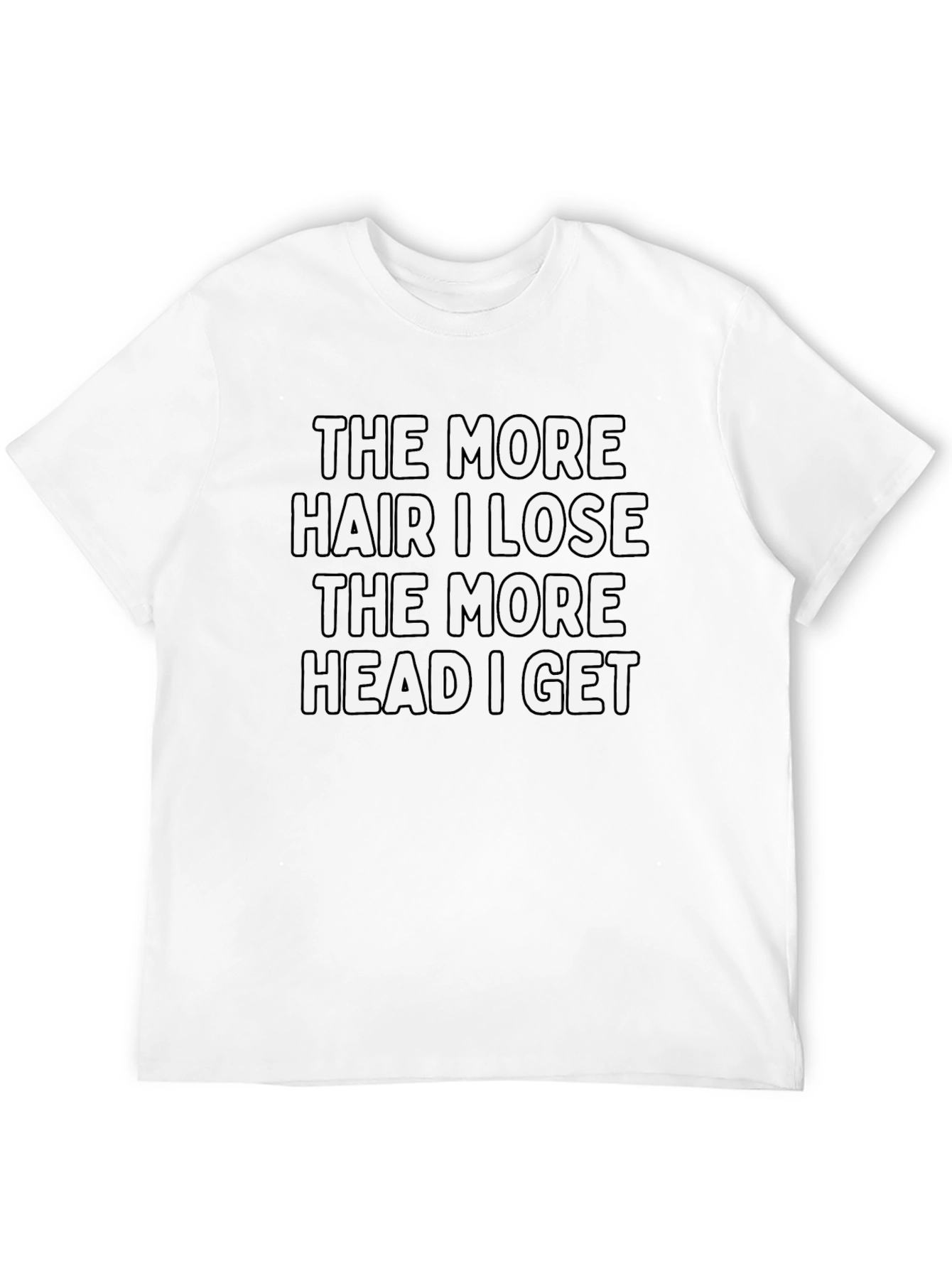Black Funny Bald Humor Graphic T-Shirt view 12