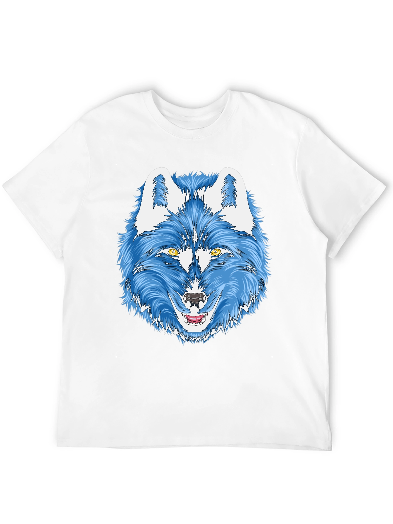 Black Blue Wolf Graphic Tee - Men's Black T-Shirt view 12