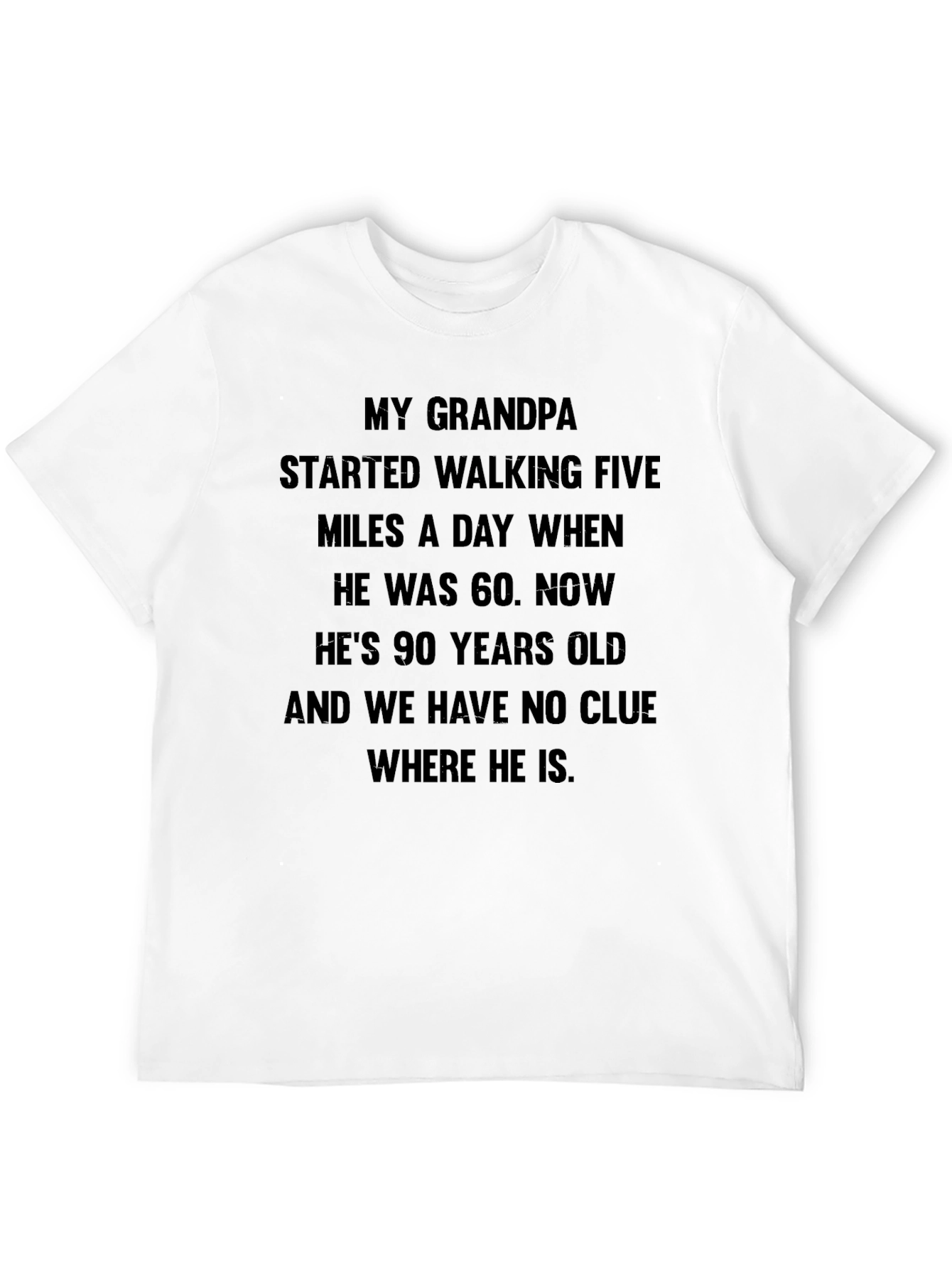 Black Humorous Grandpa Walking T-Shirt view 12
