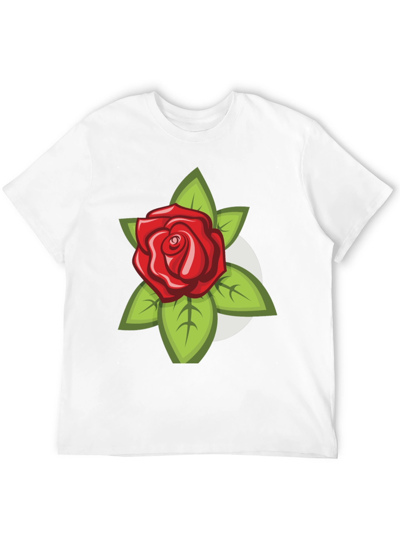 Black Men's Black T-Shirt with Rose Design view 12