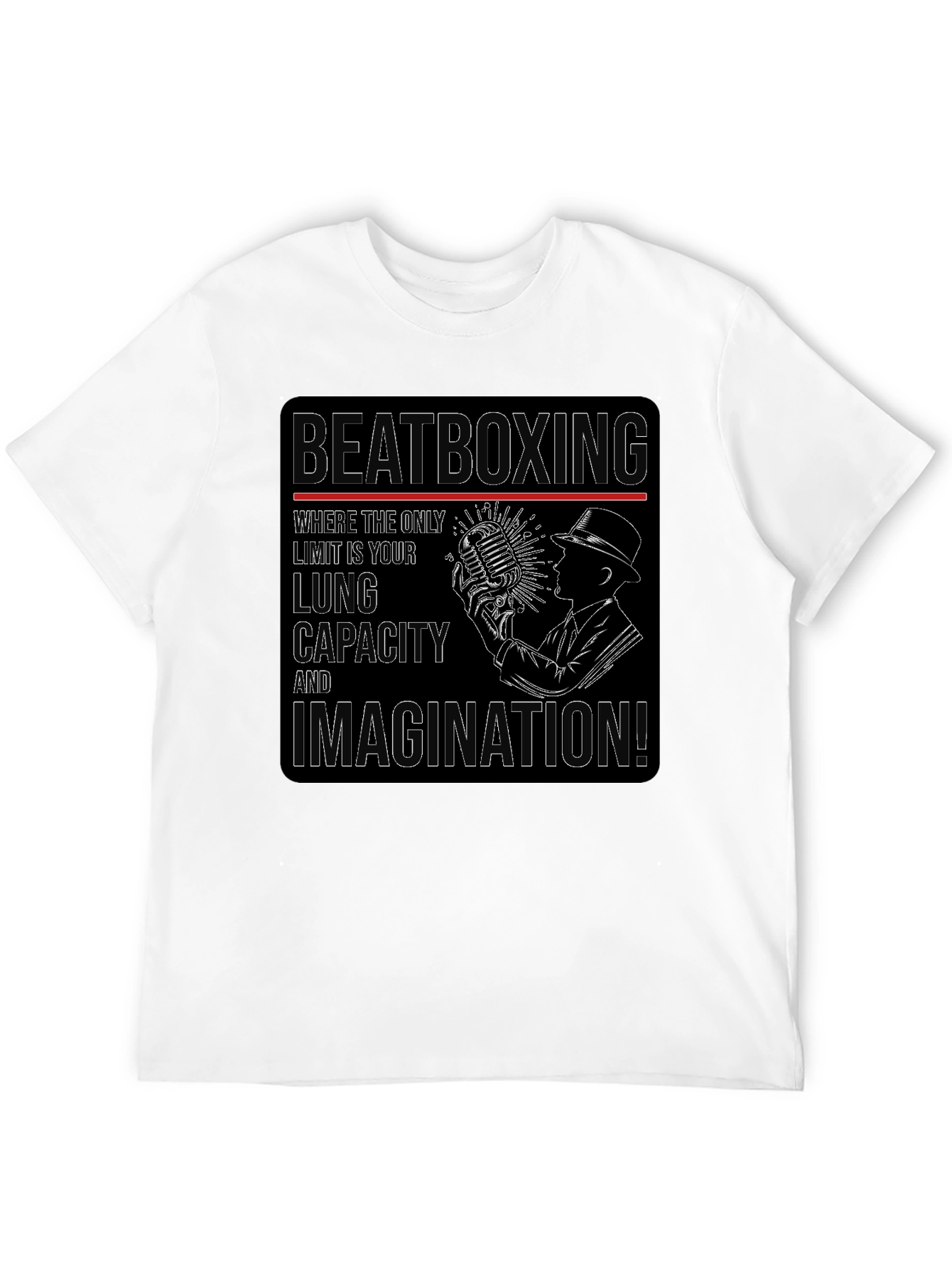 Black Beatboxing Lung Capacity Imagination T-Shirt view 12