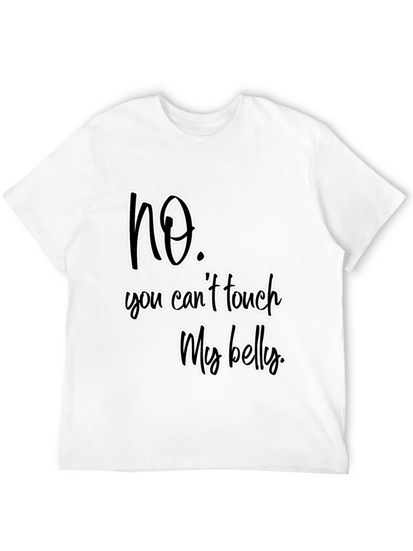 Black No Touch My Belly Graphic Tee - Unisex view 12