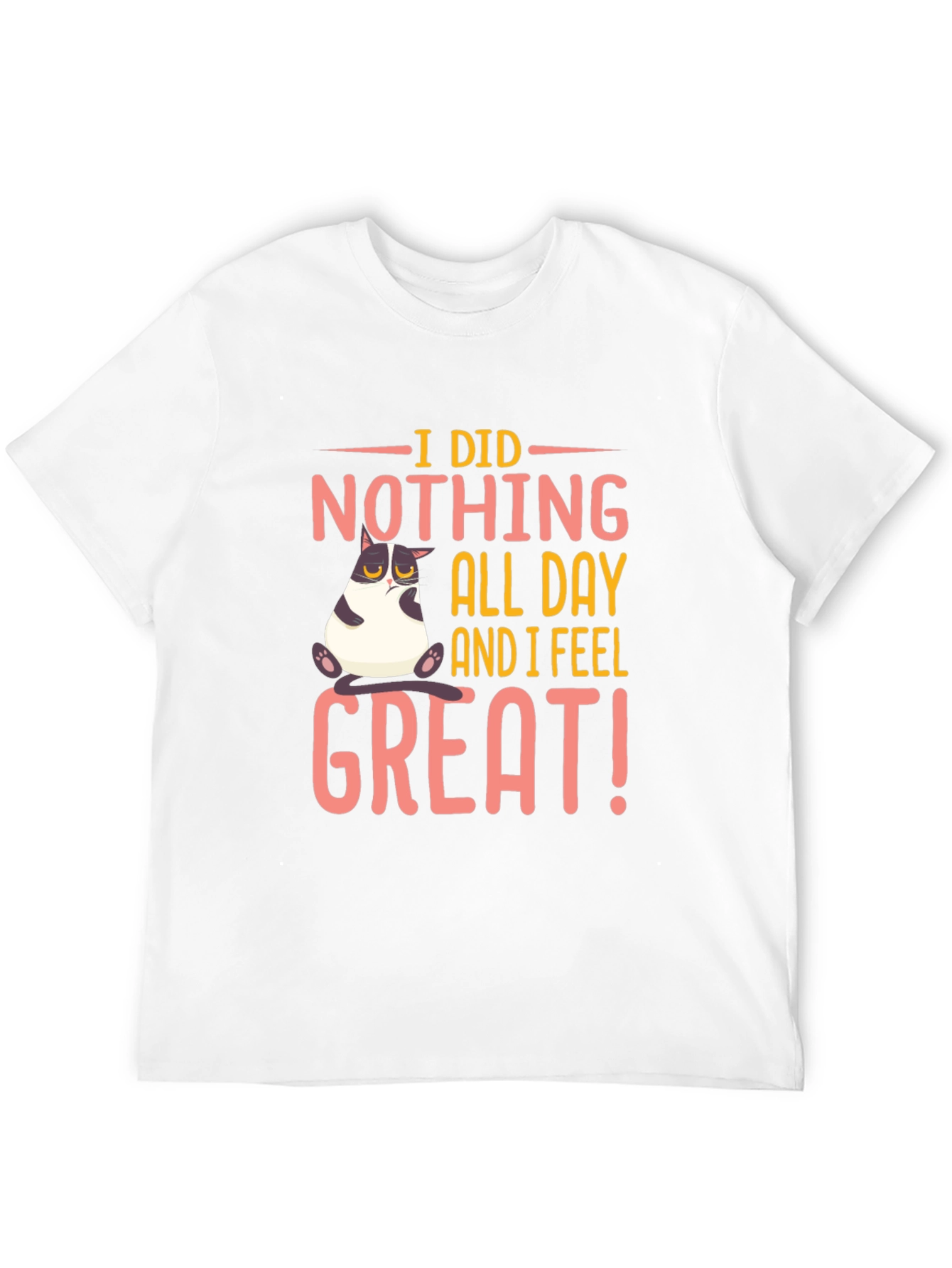 Black Funny Cat "I Did Nothing" Black T-Shirt view 12