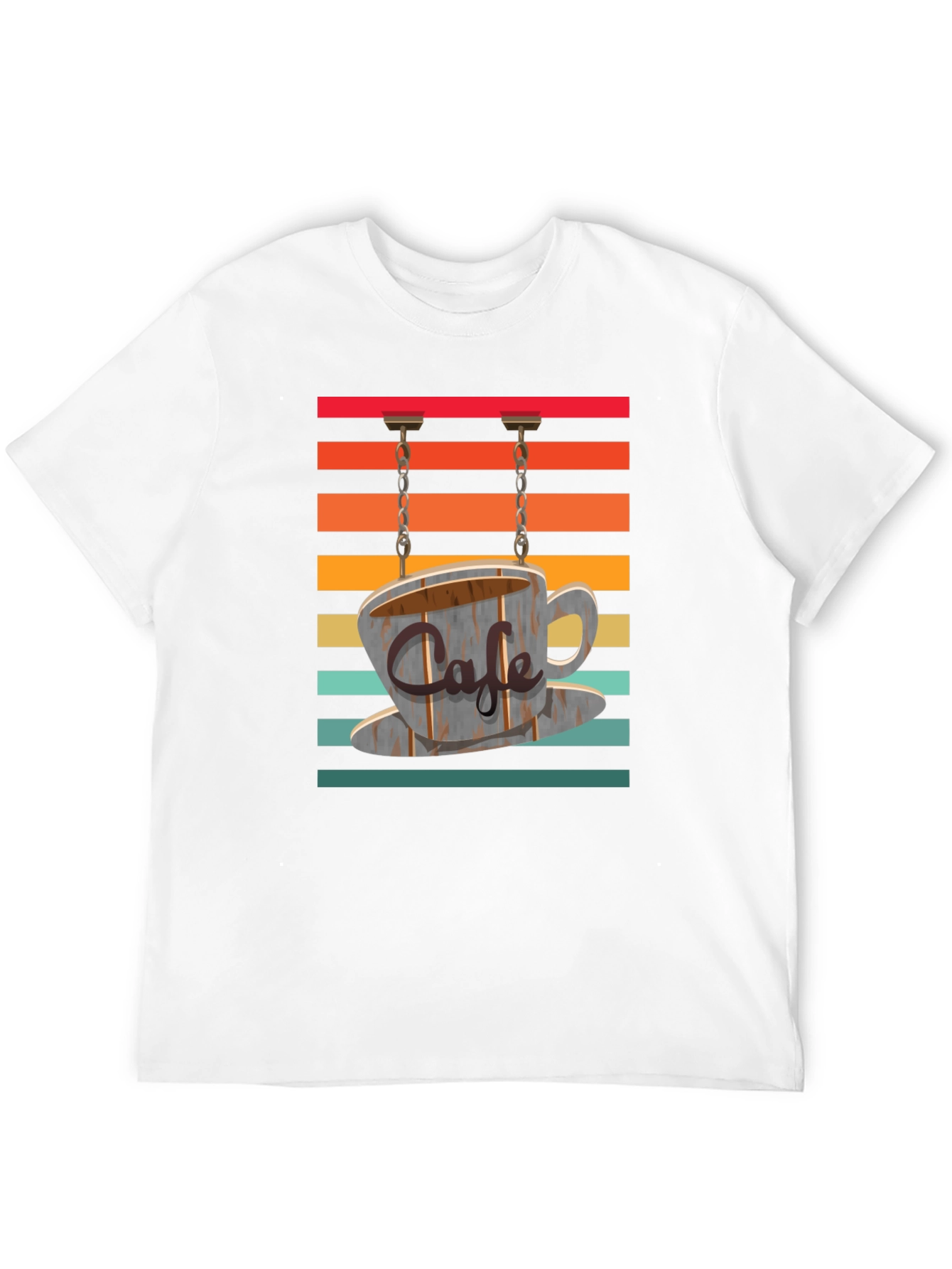 Black Cafe Sign Graphic Tee - Retro Coffee Lover's T-Shirt view 12