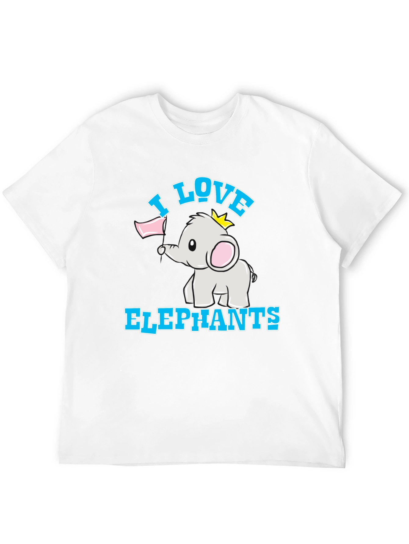 Black I Love Elephants Black T-Shirt view 12