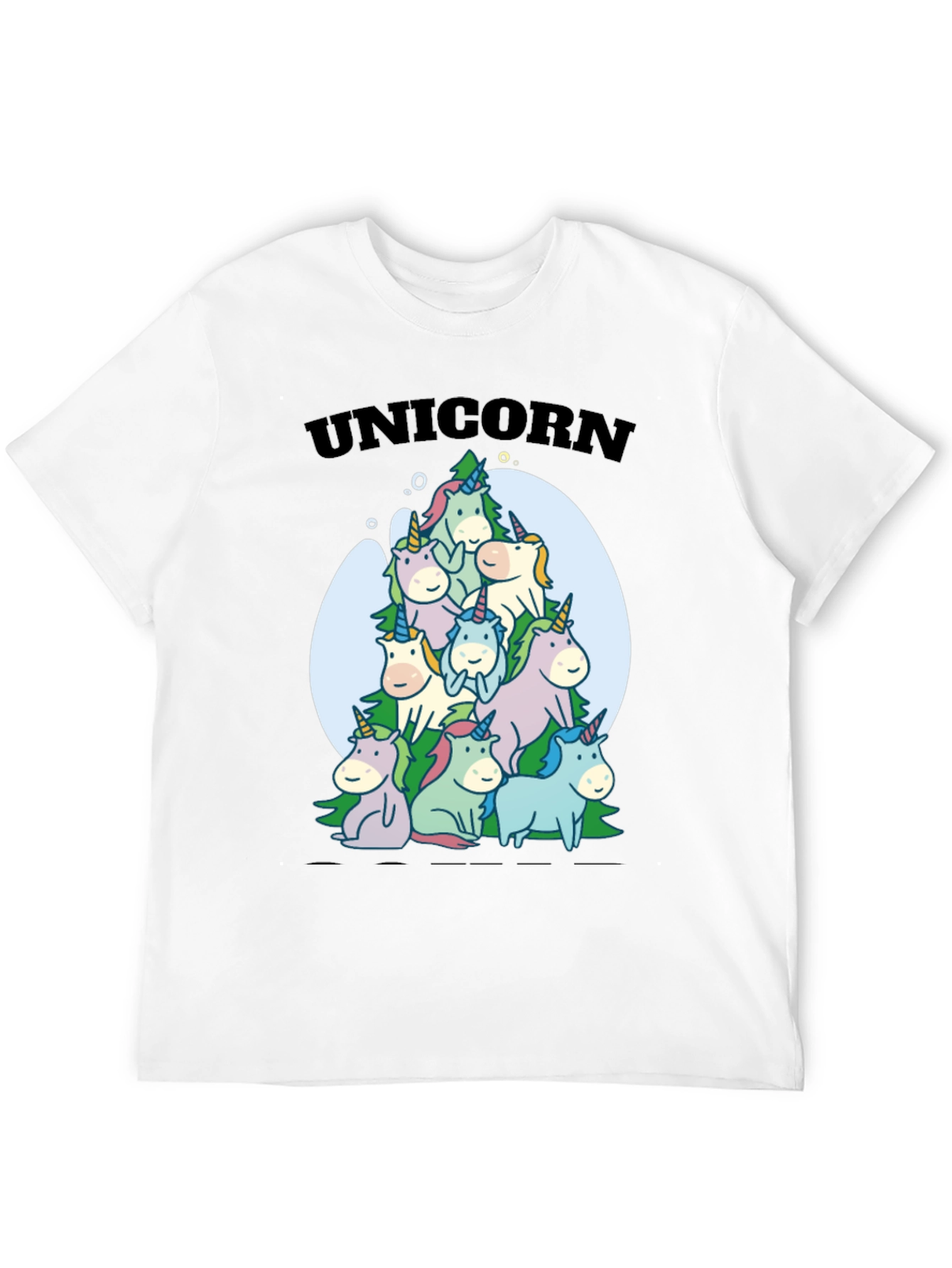 Black Unicorn Family Pile Black T-Shirt view 12