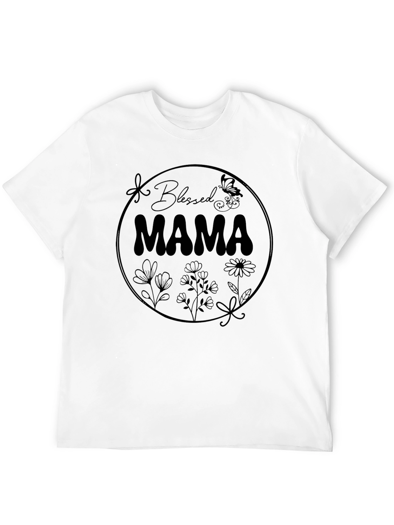 Black Blessed Mama Graphic T-Shirt - Black view 12