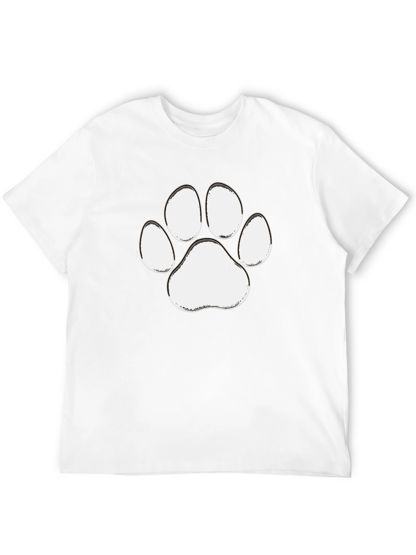 Black Paw Print Graphic Tee - Casual Black T-Shirt view 12