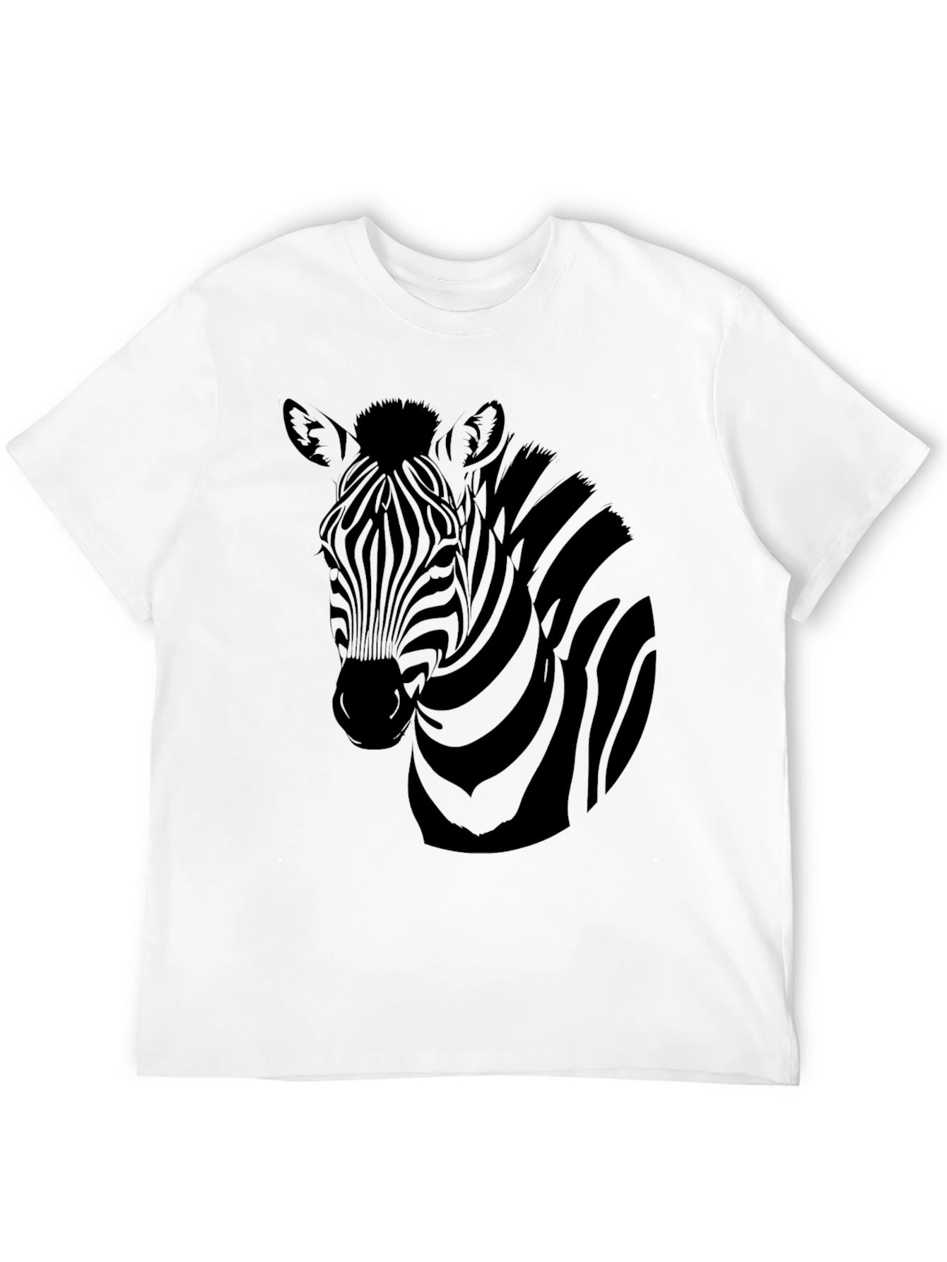 Black Zebra Graphic Print Men's Black T-Shirt view 12