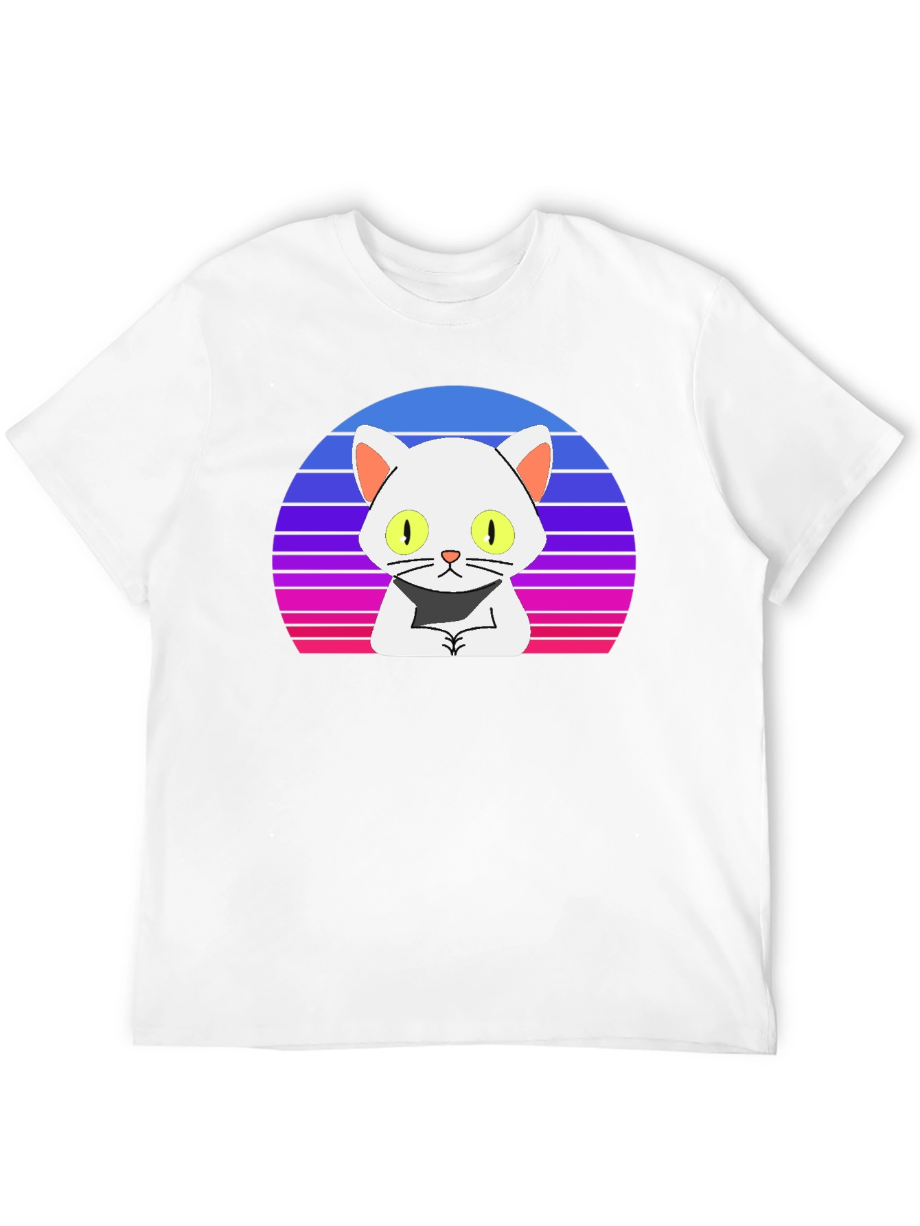 Black Retro Cat T-Shirt - Cool Cartoon Design view 12