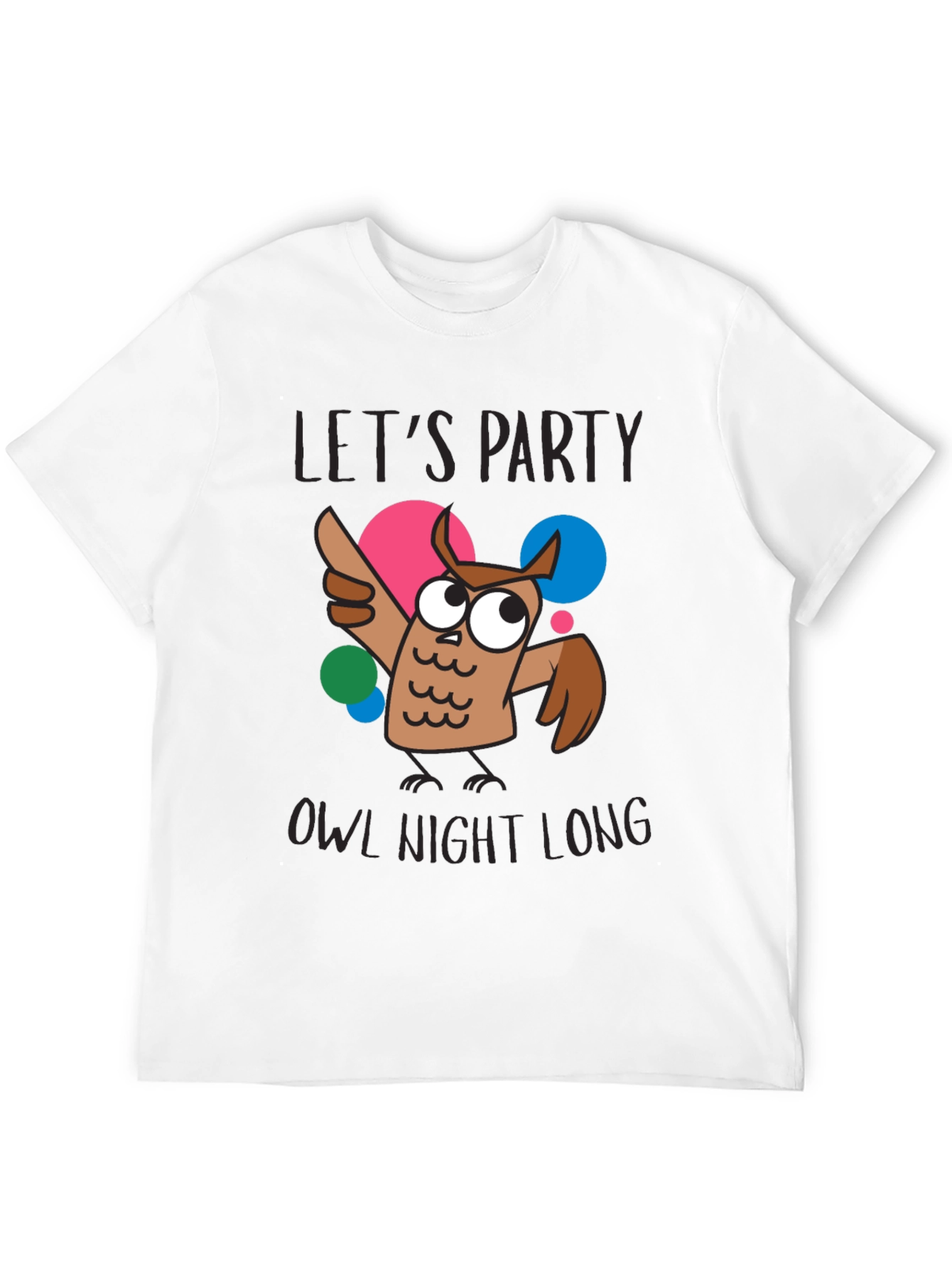 Black Let's Party Owl Night Long Graphic T-Shirt view 12