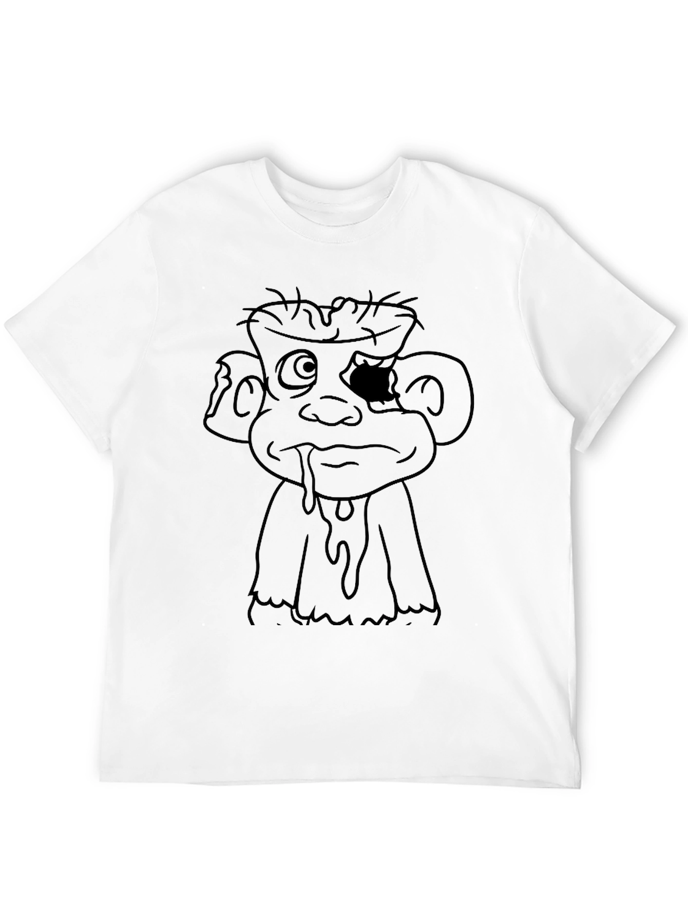 Black Zombie Cartoon Graphic Black T-Shirt view 12