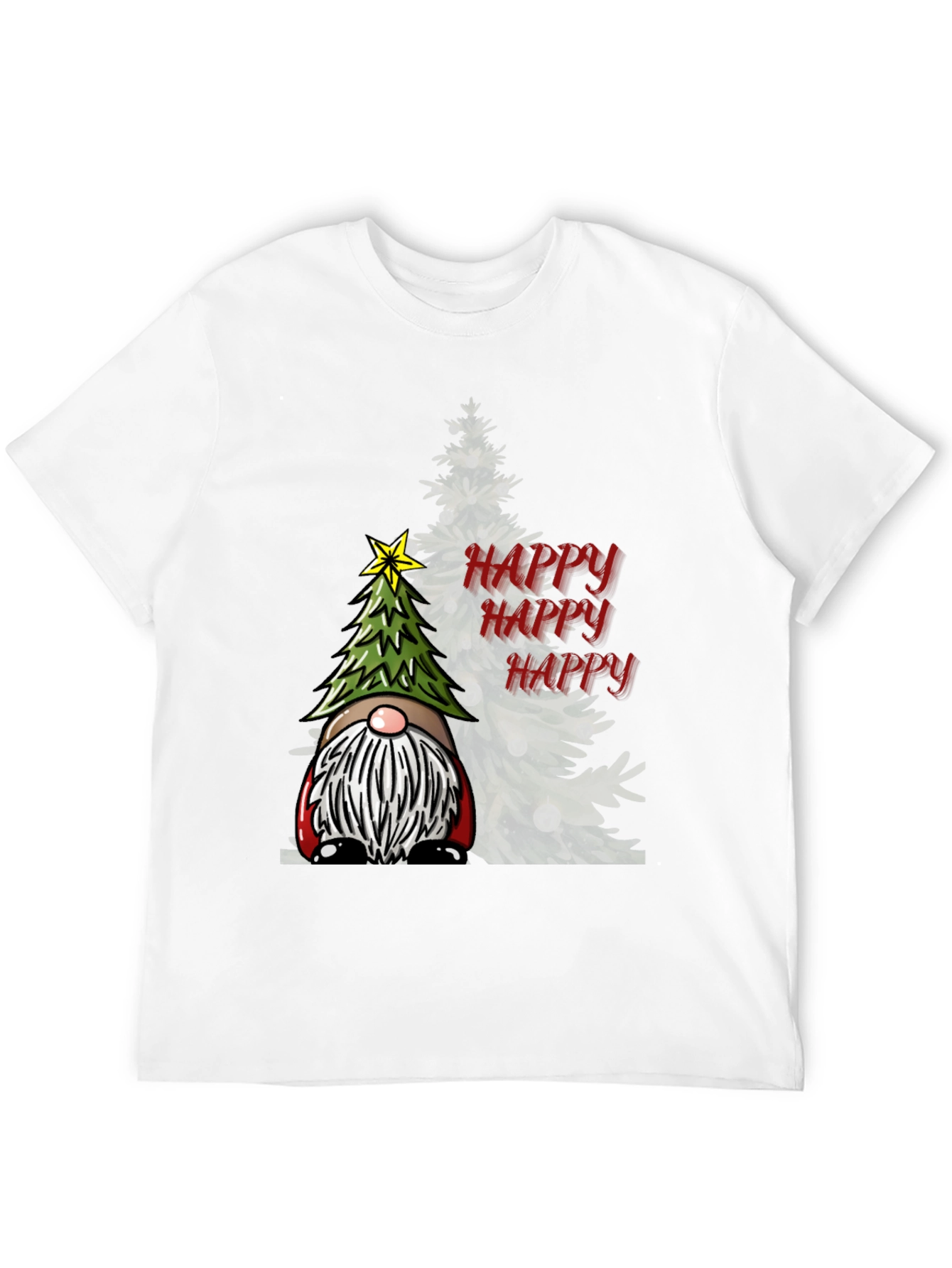 Black Happy Gnome Christmas T-Shirt view 12