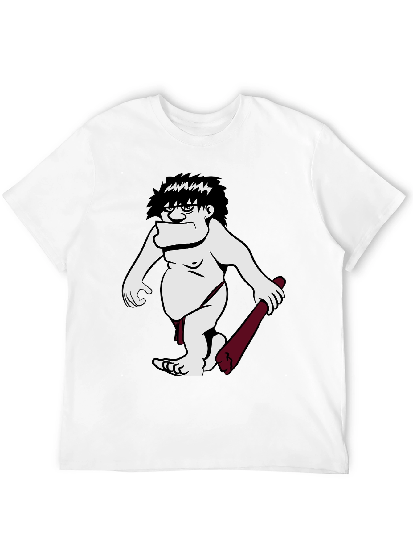 Black Funny Caveman Graphic Tee - Black Short Sleeve Shirt view 12