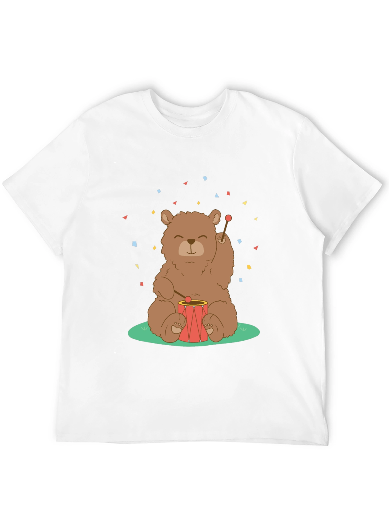 Black Bear Drummer Graphic T-Shirt - Black Cotton Tee view 12