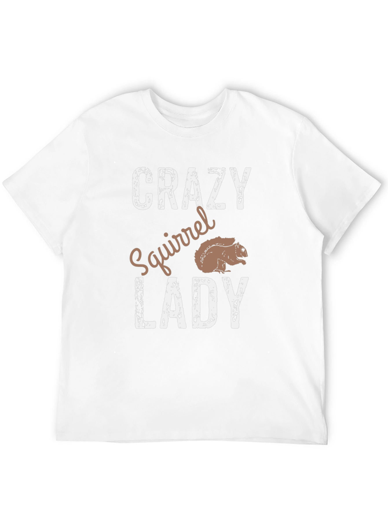 Black Crazy Squirrel Lady T-Shirt - Novelty Graphic Tee view 12