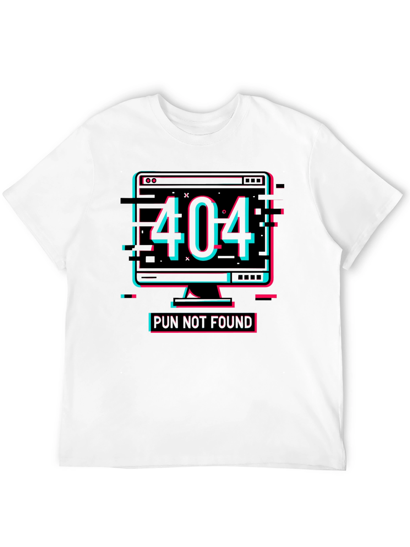 Black 404 Pun Not Found Graphic Tee - Humor Shirt view 12