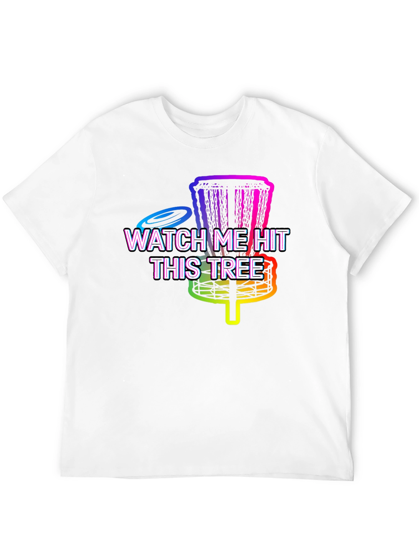 Black Funny Disc Golf T-Shirt - Watch Me Hit This Tree view 12