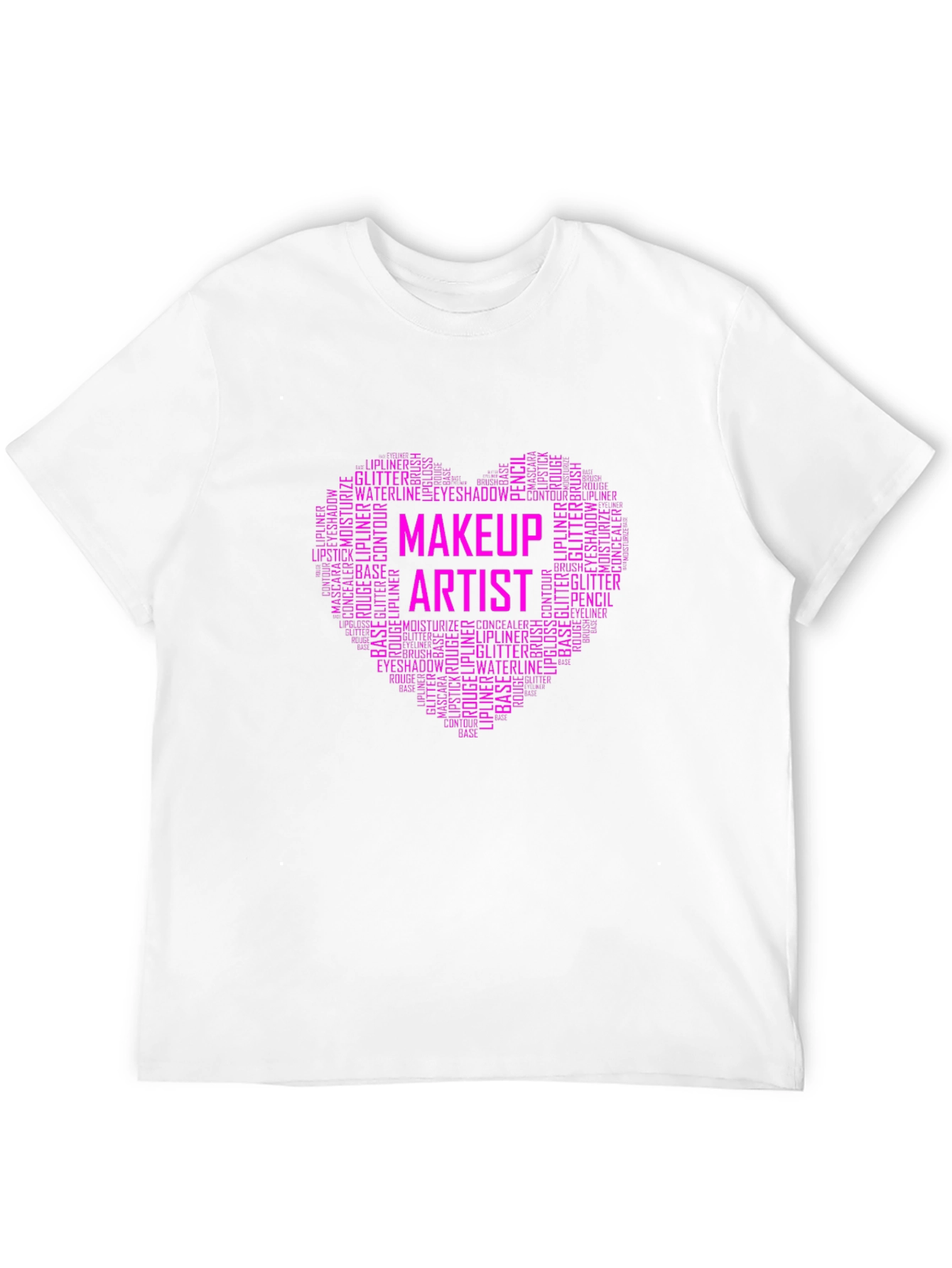 Black Makeup Artist Word Art Heart T-Shirt view 12