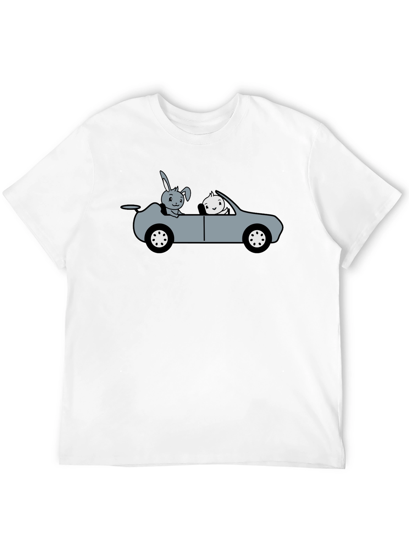 Black Cute Cartoon Animal Car Ride Graphic T-Shirt view 12