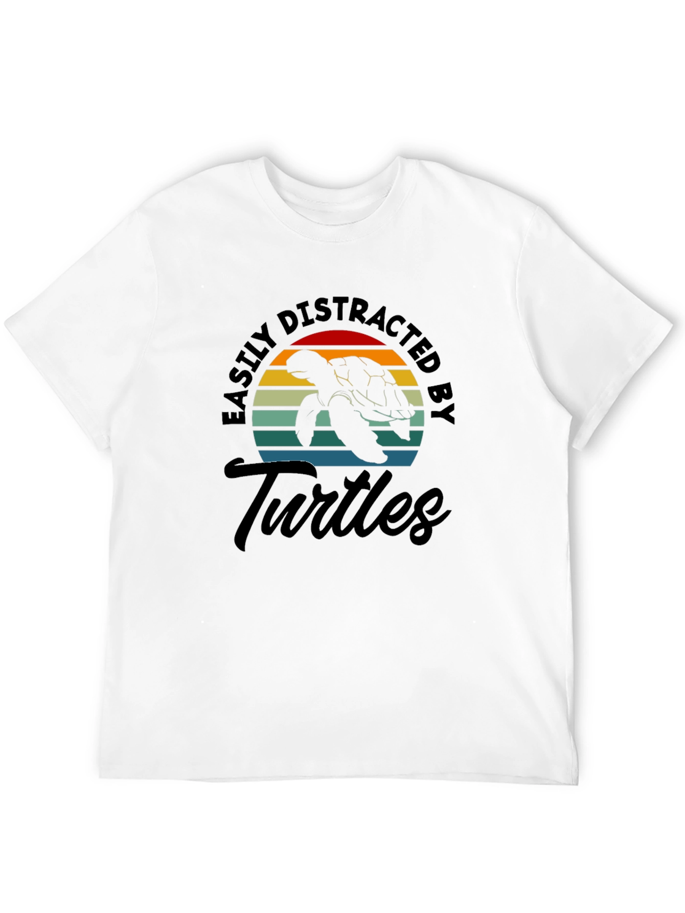 Black Easily Distracted by Turtles Graphic T-Shirt view 12