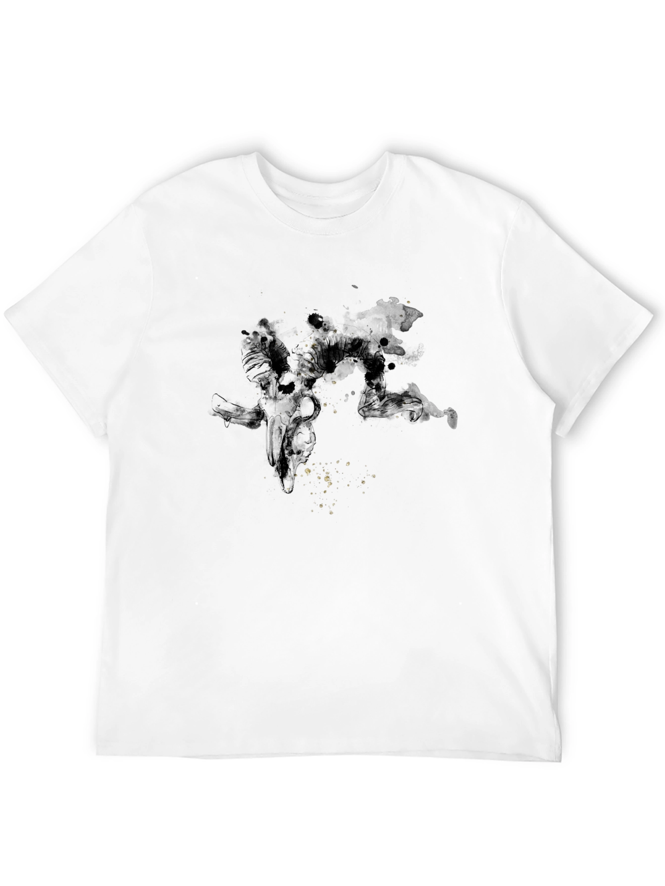Black Abstract Graphic Print Crew Neck T-Shirt view 12