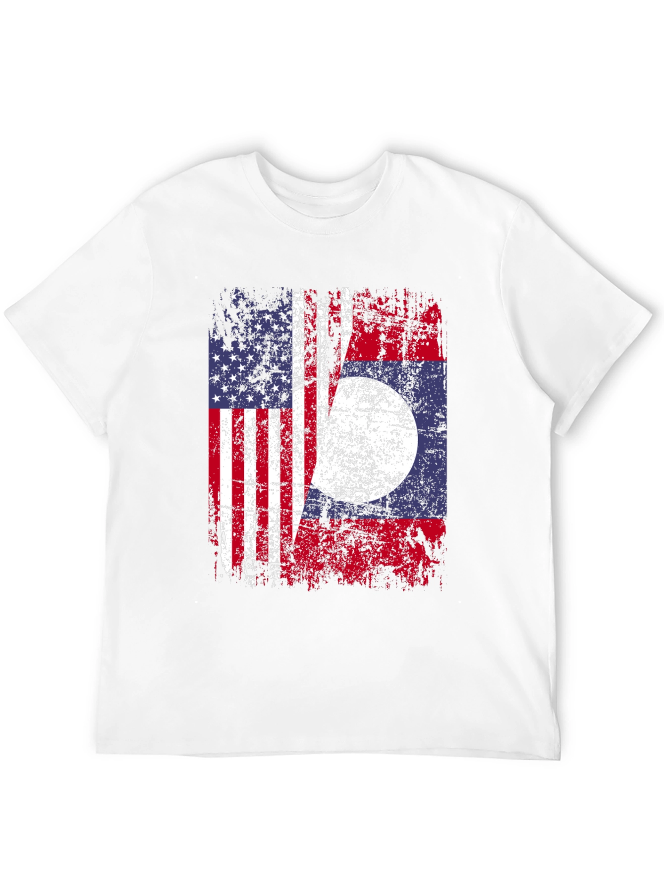 Black USA Laos Flag T-Shirt, Patriotic Tee view 12