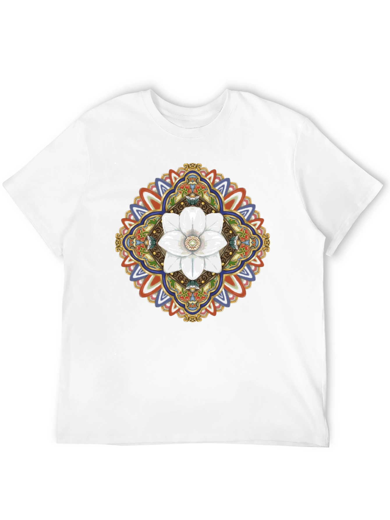 Black Floral Mandala Graphic T-Shirt - Black view 12