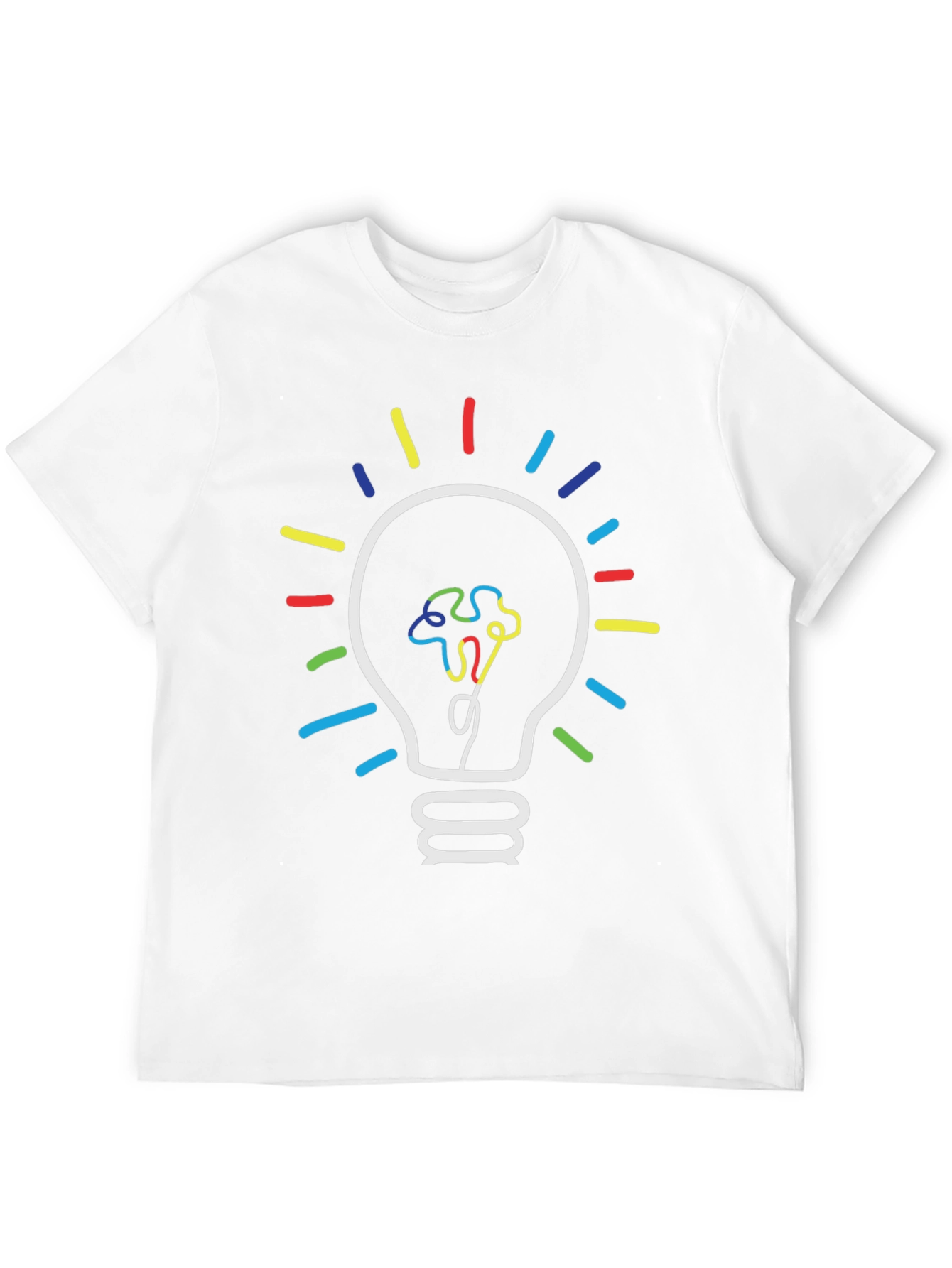 Black Autism Awareness Light Bulb Graphic Tee view 12