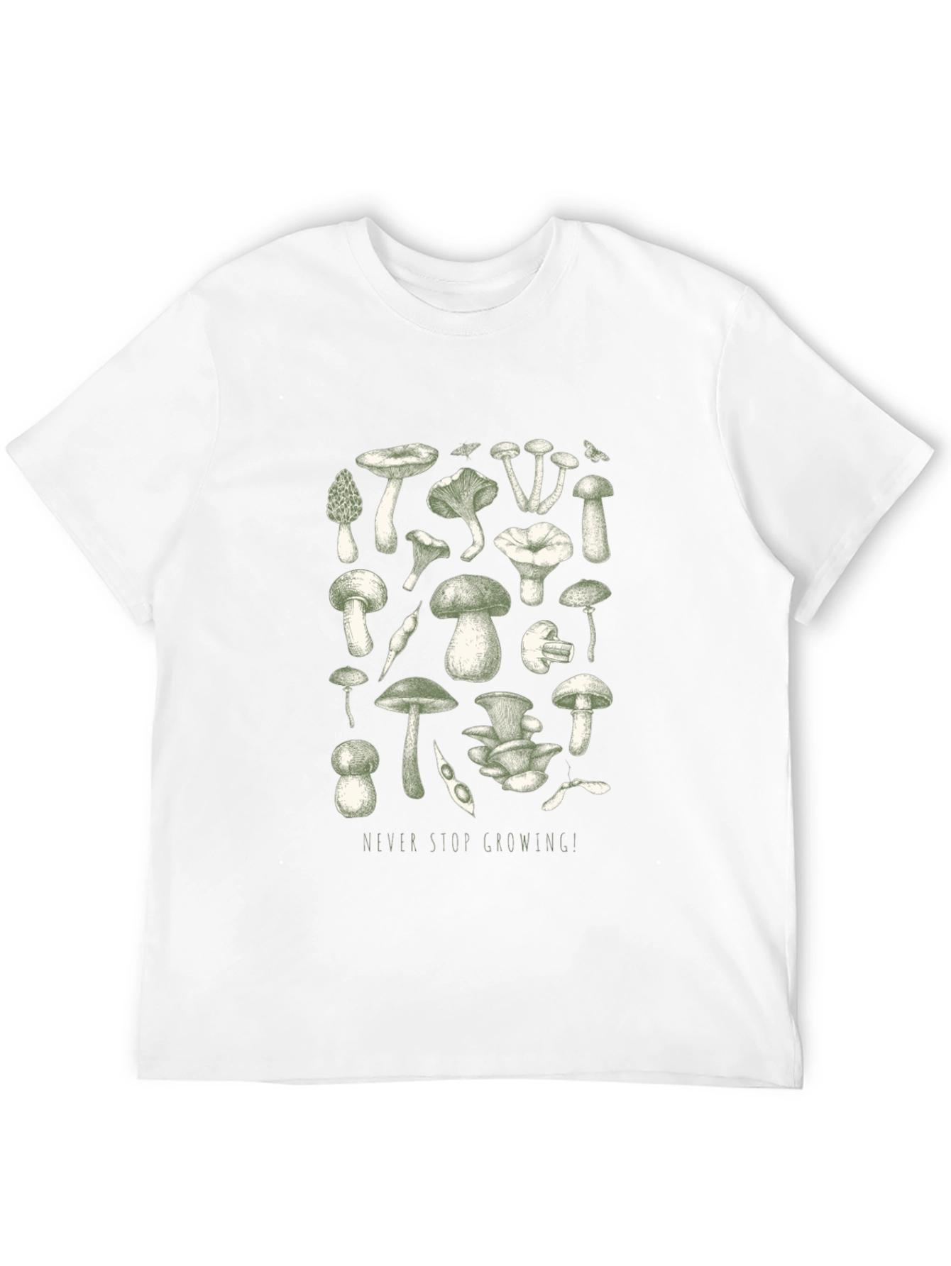 Black Mushroom Print Graphic Tee view 12