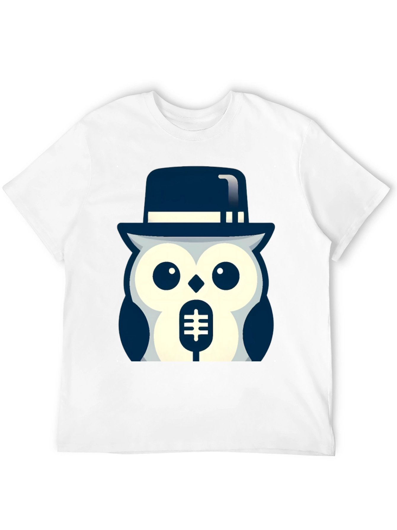 Black Owl in Hat Graphic T-Shirt - Black view 12