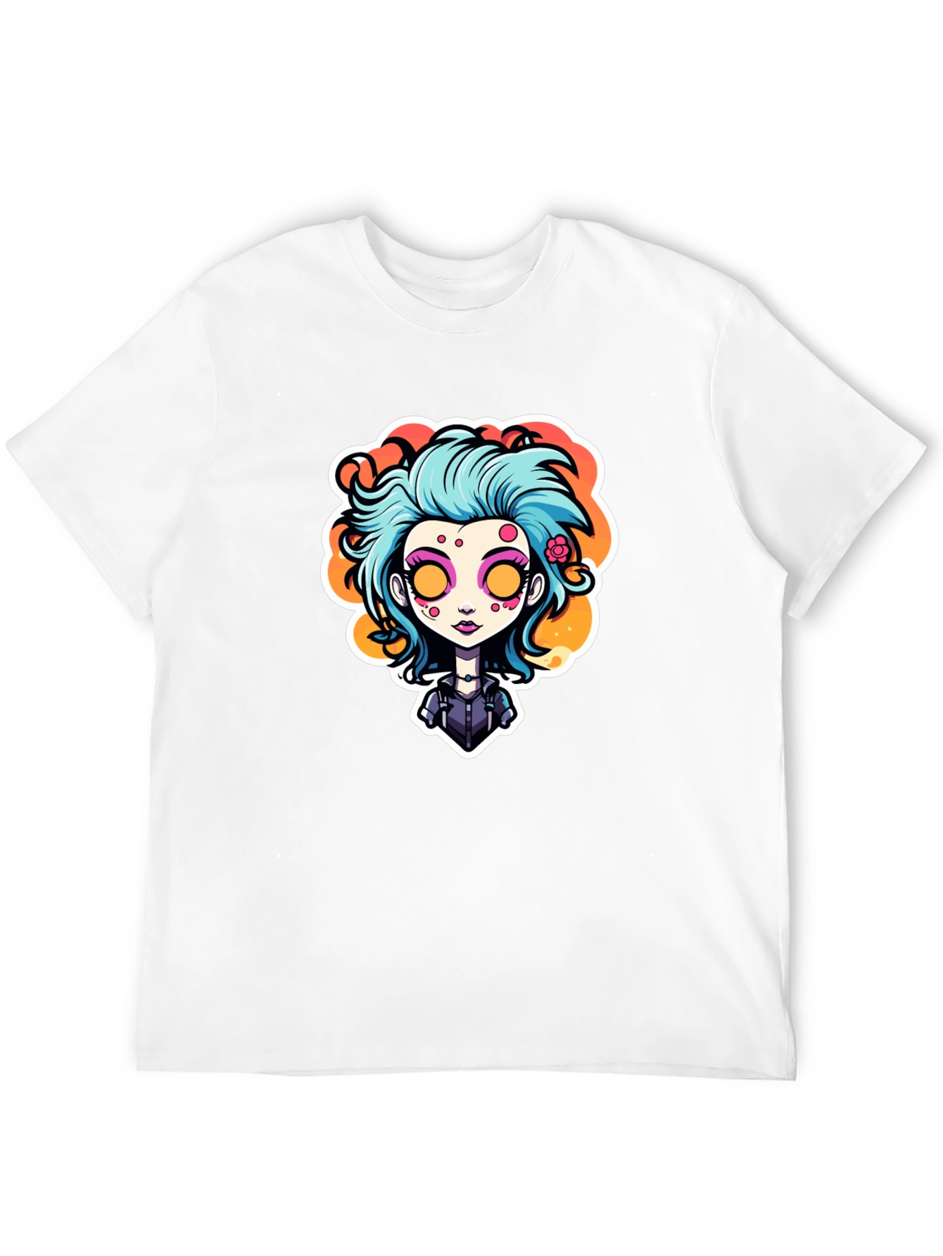 Black Cartoon Girl Graphic Tee - Unique Style view 12