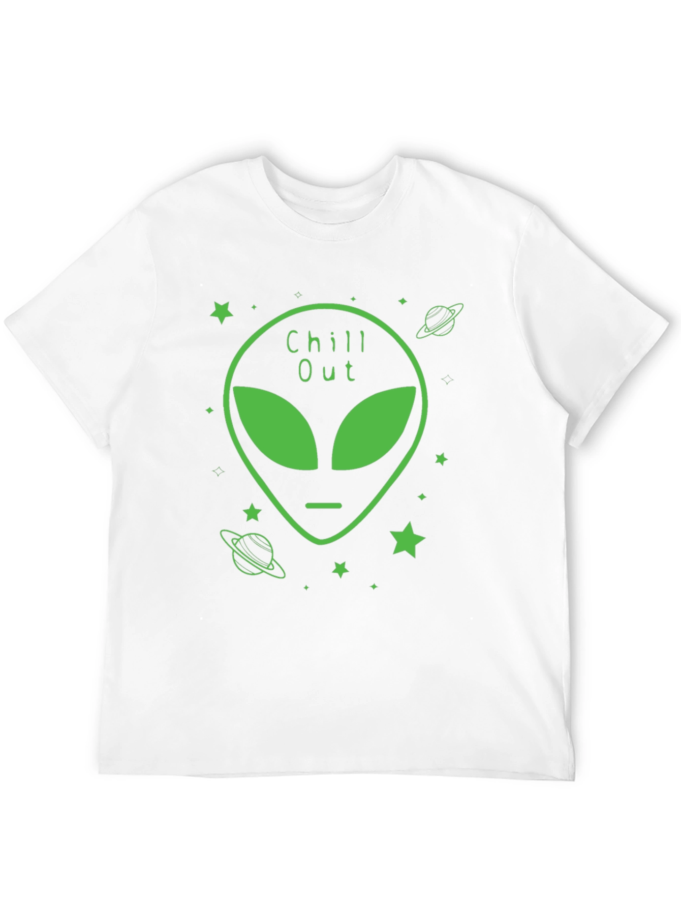 Black Chill Out Alien Graphic Black T-Shirt view 12