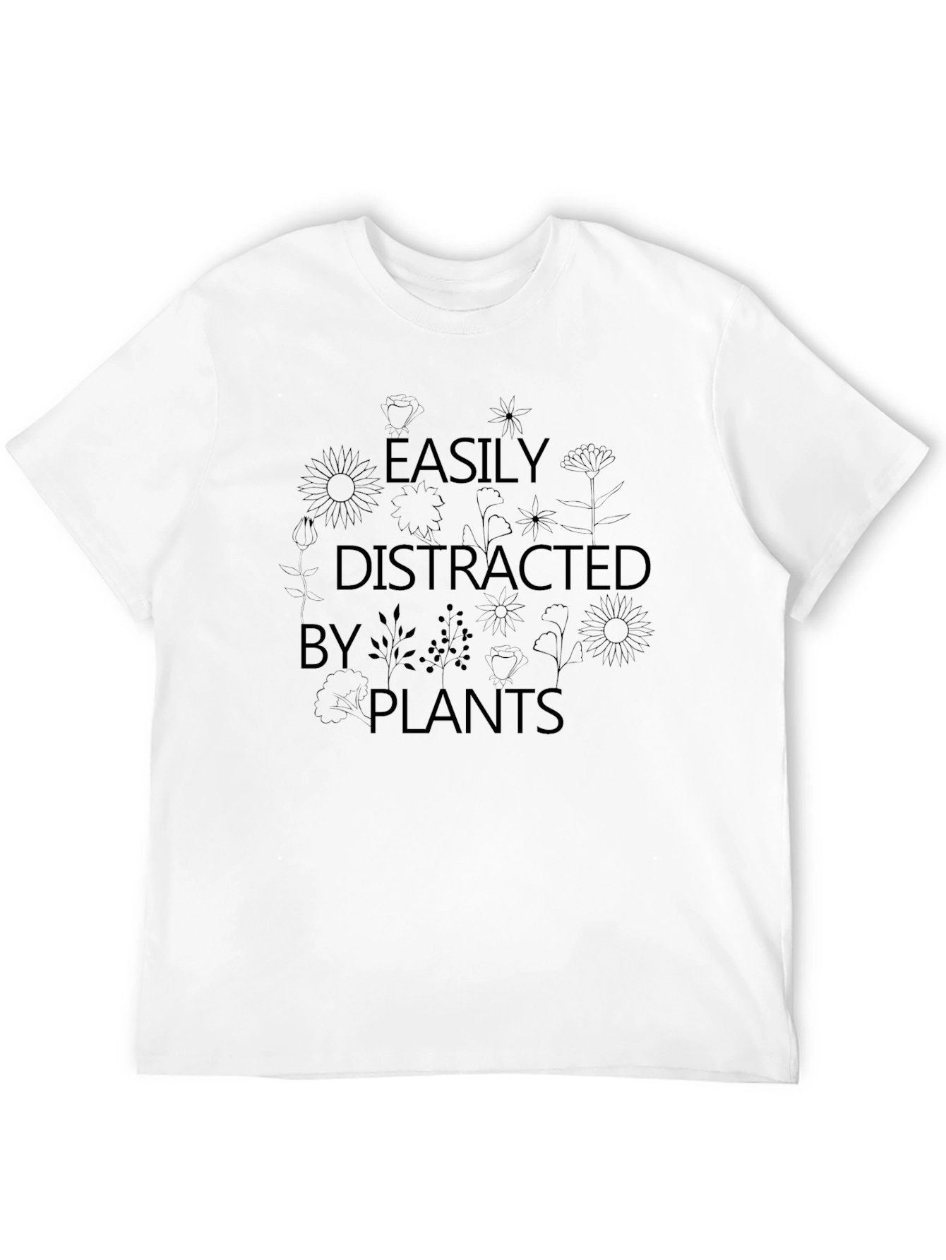 Black Easily Distracted By Plants Graphic Tee view 12