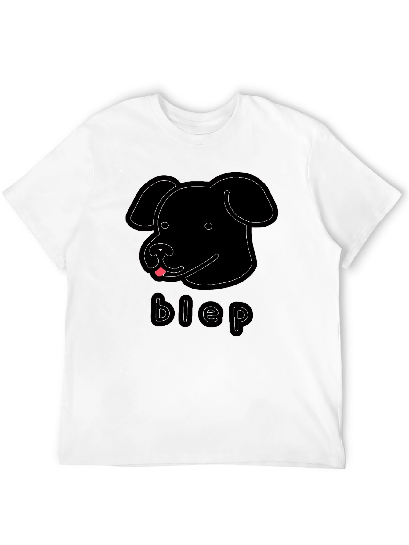 Black Blep Dog Graphic Tee - Men's Black T-Shirt view 12